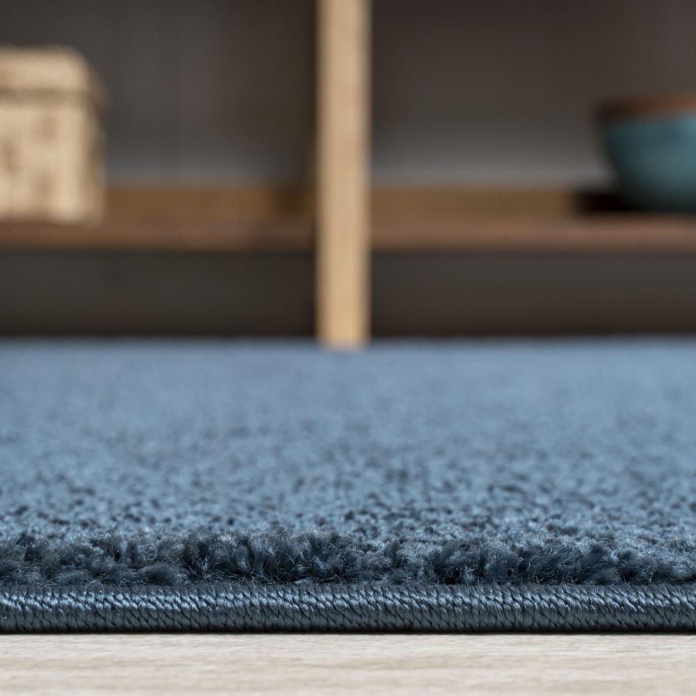 Premium Haze Solid Low Pile Area Rug - Soft Navy Blue Non-Slip Living Room Carpet for Bedroom, Dorm & Office Decor