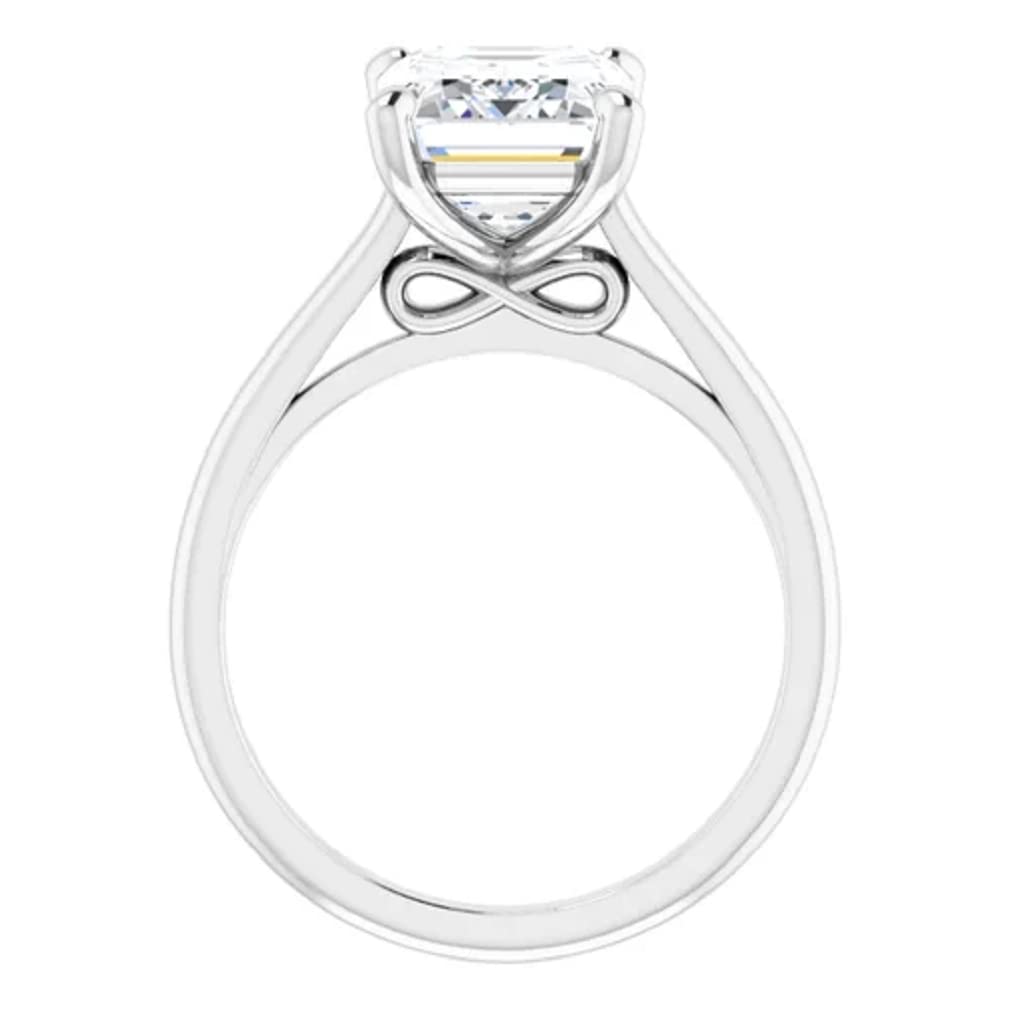 10K Solid White Gold Handmade Engagement Ring for Women - 2 CT Emerald Cut Moissanite Diamond Solitaire Wedding Band, Bridal Proposal Ring | Perfect for Anniversary, Valentine's Day & Special Occasions