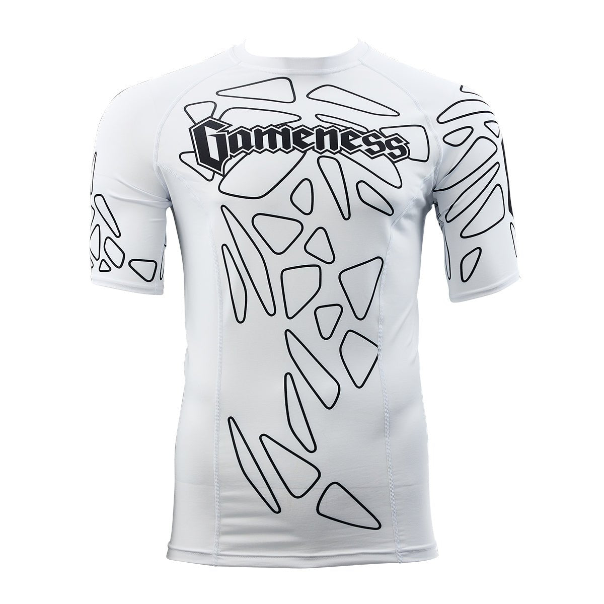 Gameness Men's Short Sleeve Pro Ranked Rash Guard - BJJ MMA Training Shirt for Grappling, Jiu-Jitsu & Combat Sports - Moisture Wicking & UV Protection