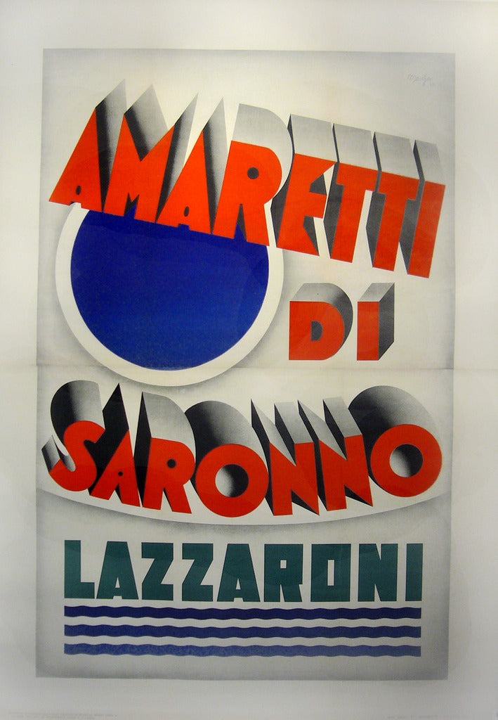 1932 Original Italian Art Deco Poster - Amaretti Di Saronno Marchesi Vintage Advertisement | Perfect for Home Decor, Office Wall Art & Gift for Art Lovers