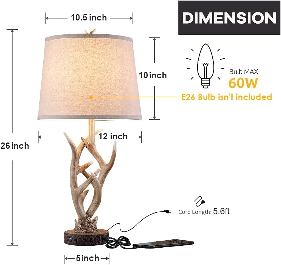 Rustic Western Table Lamp Set of 2 - 26