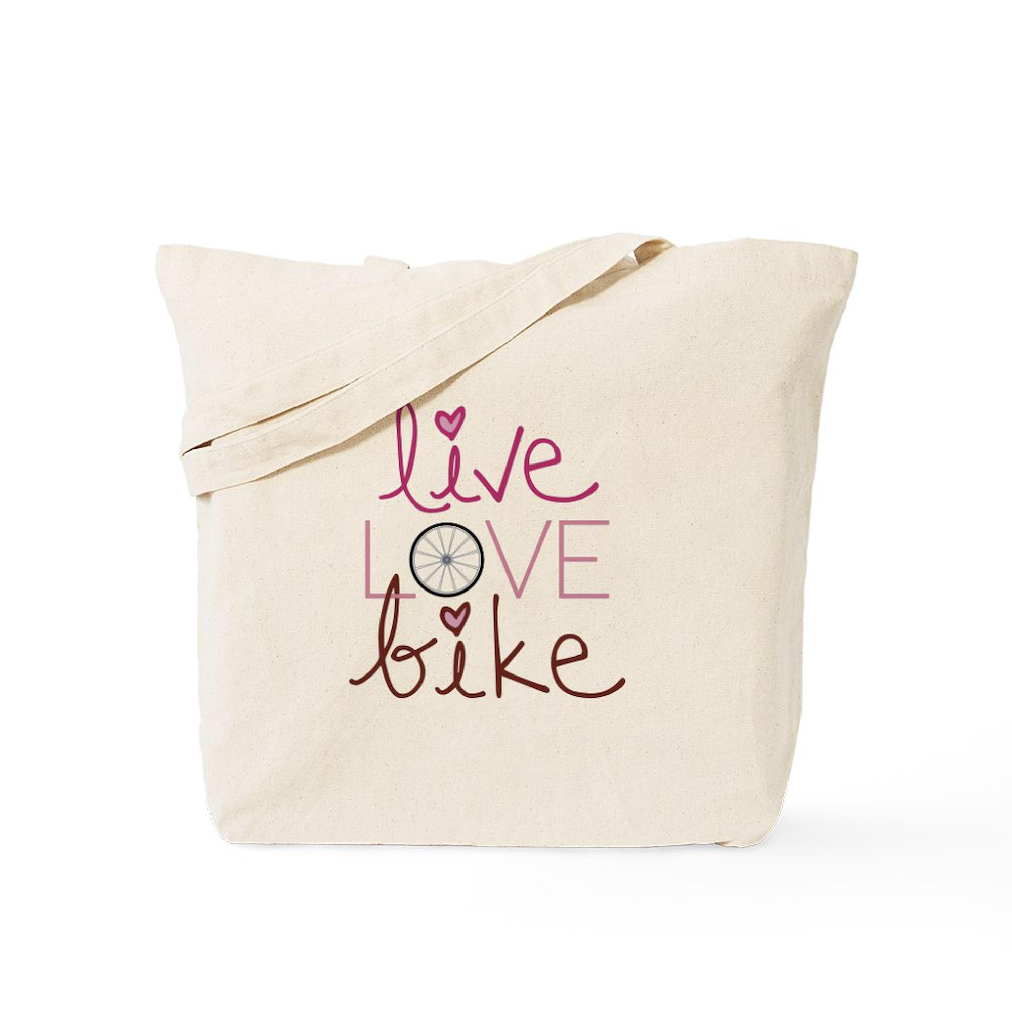 Bike Love Wheel Bicycle Tote Bag - Eco-Friendly Natural Canvas Reusable Shopping Bag for Cycling Enthusiasts | Perfect for Groceries, Commuting & Bike Rides