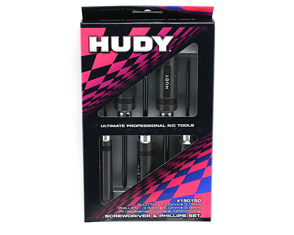 Premium Hudy 5-Piece Screwdriver Set with Phillips & Flathead - Perfect for Electronics, DIY, and Home Repairs