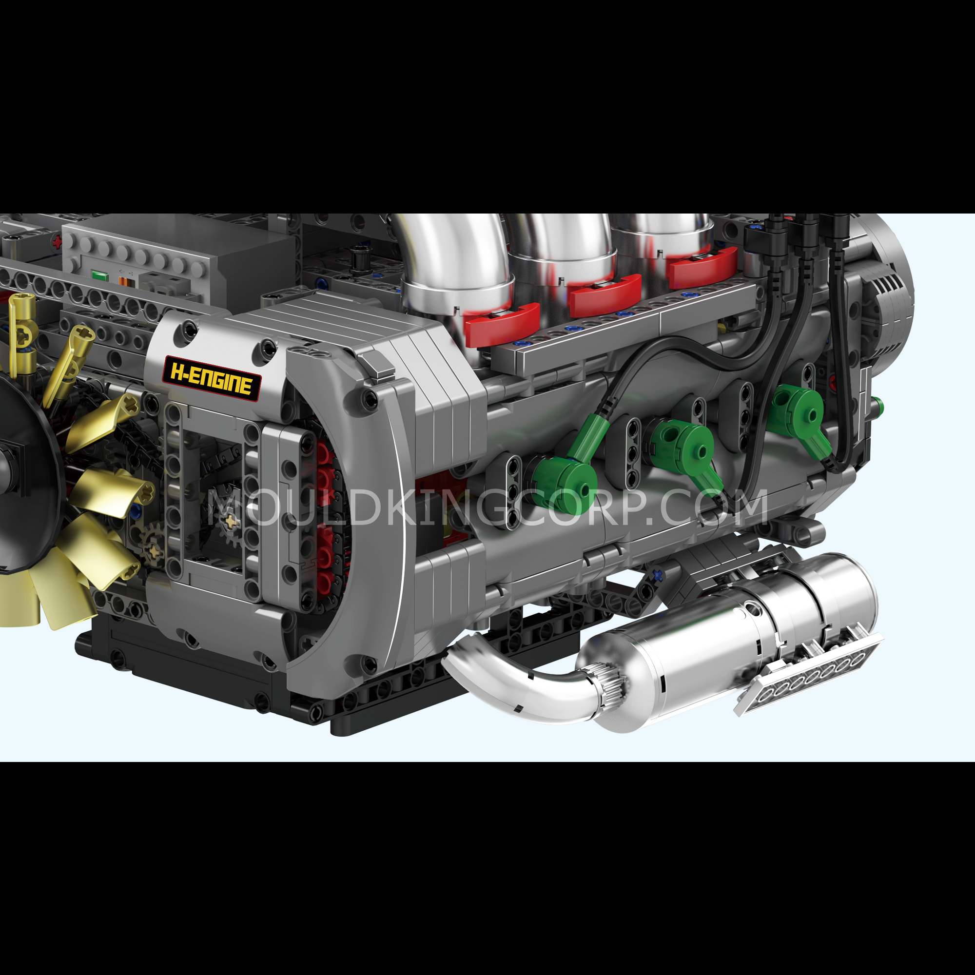 Mould King 10181 Motorized Flat 6 Engine Building Kit | 2,375 Piece Model Car Engine Set for Adults & Teens | DIY STEM Educational Toy for Car Enthusiasts & Engineering Hobbyists