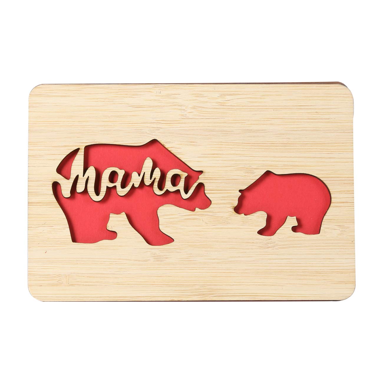 Handmade Real Bamboo Wooden Thank You Card for Mom - Birthday & Anniversary Gift from Daughter or Son | Unique Mother's Day, Wedding, Appreciation Present | Perfect for Special Occasions & Heartfelt Moments