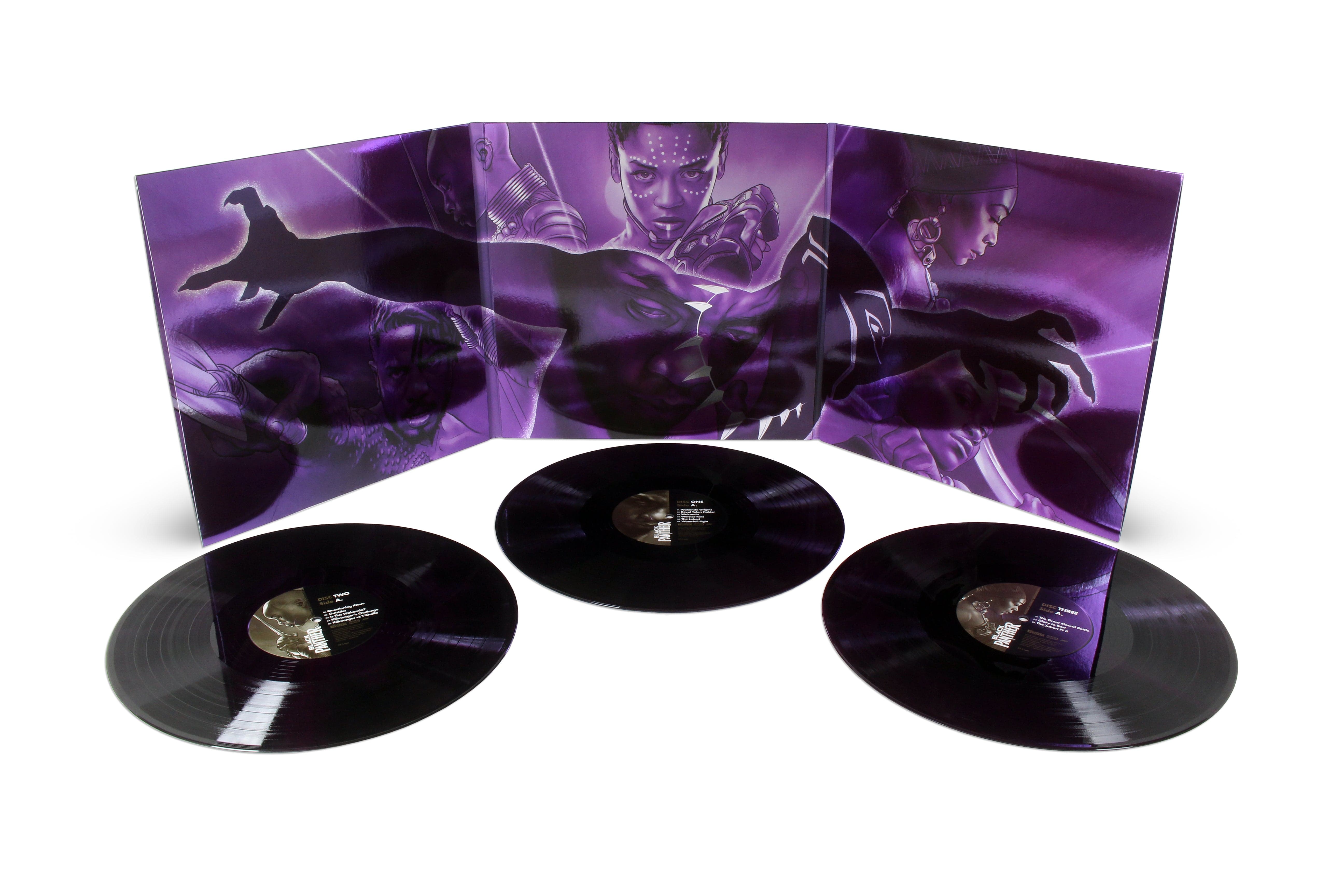 Marvel's Black Panther Original Motion Picture Soundtrack 3XLP Vinyl Record – Limited MondoCon Edition | Collectible Soundtrack for Movie Fans & Vinyl Enthusiasts | Perfect for Home Theater, Gifts, and Marvel Memorabilia Collections