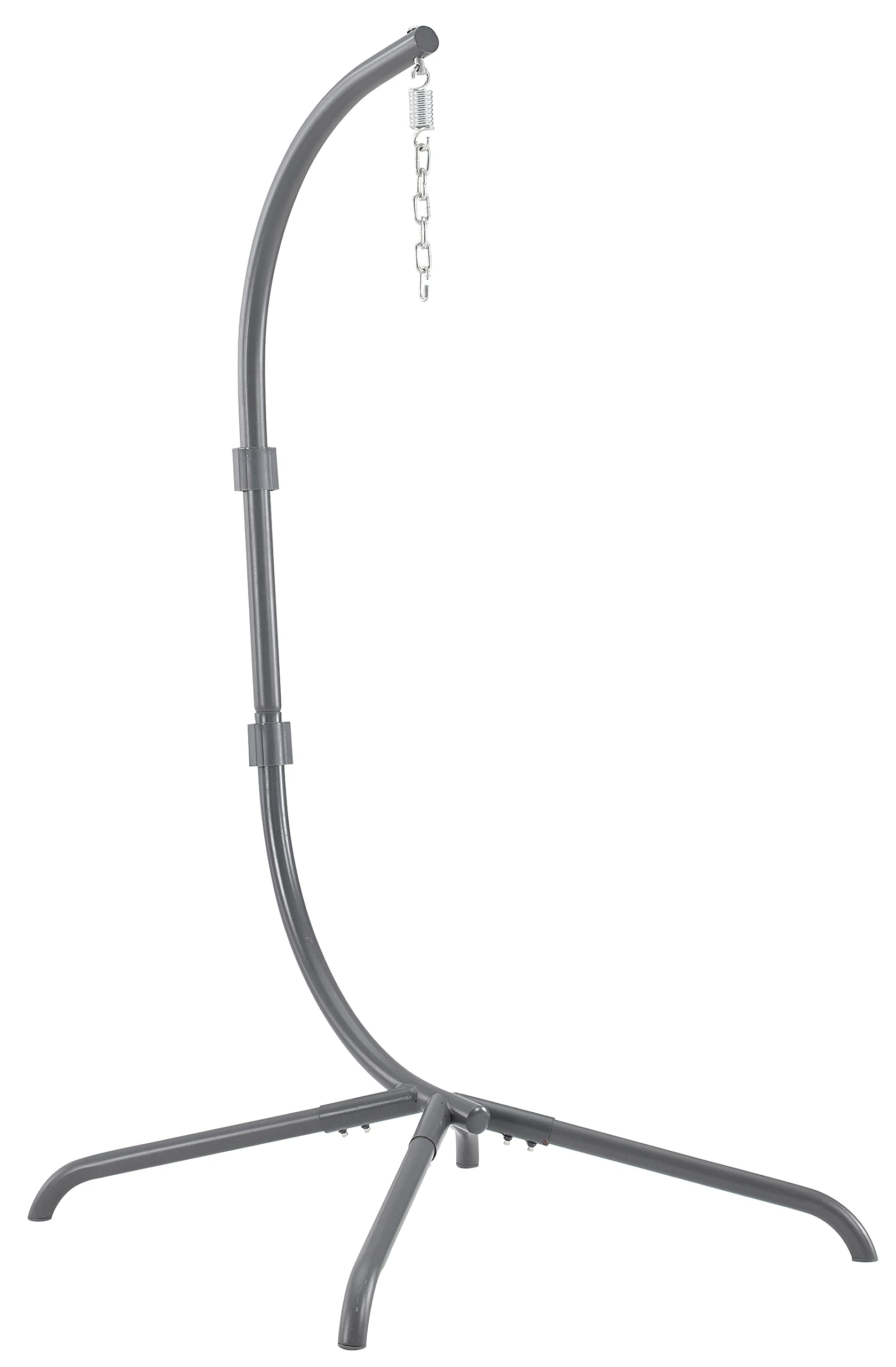 Crosley Lorelei Wicker Hanging Egg Chair with Stand - Indoor Outdoor Swing Chair for Patio, Porch, Deck, Garden - Gray Rattan Hanging Chair for Relaxing & Lounging