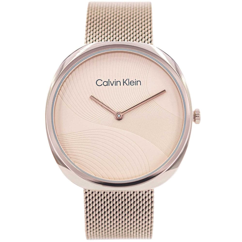 Calvin Klein Women's Rose Gold Dial Watch with Milanese Strap - Model 25200247 | Elegant Fashion Accessory for Everyday Wear, Office & Special Occasions