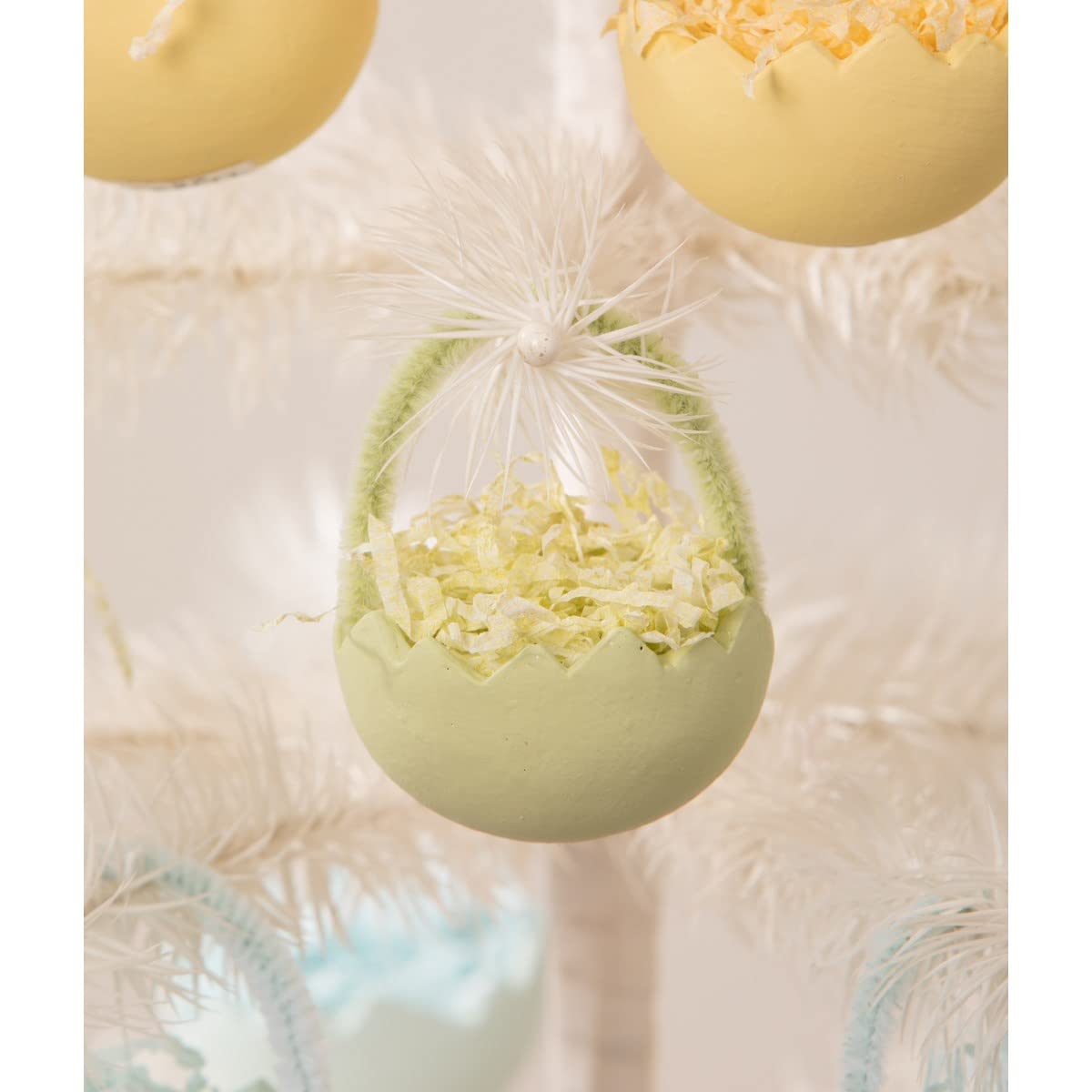 Vintage Cracked Nesting Easter Egg Ornament - Bethany Lowe Designs TL1339 Retro Easter Home Decor (Green) | Perfect for Easter Tree, Spring Table Centerpiece & Holiday Mantel Display