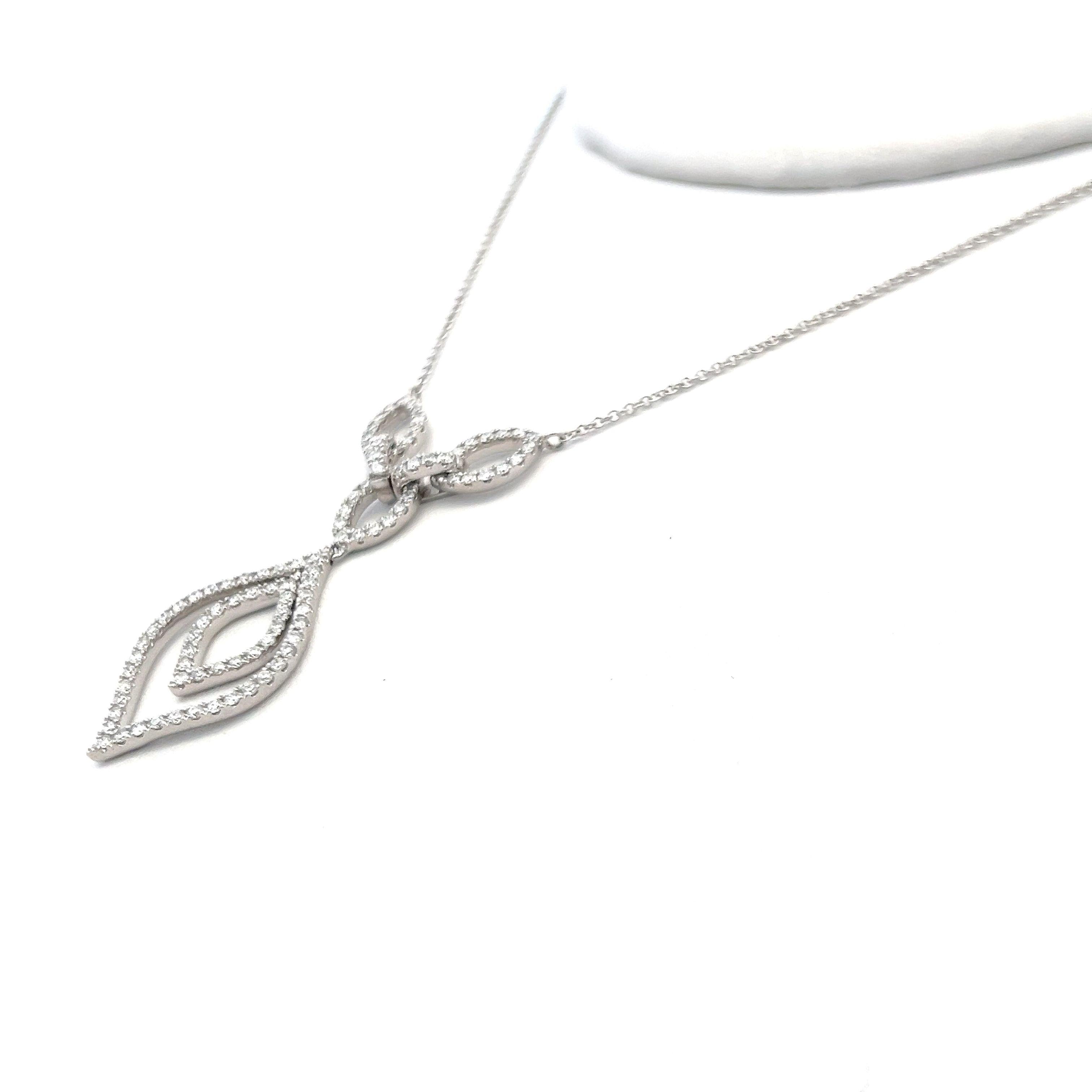 0.96 Carat Round Brilliant G VS2 Diamond Pendant Necklace in 14K White Gold - Elegant Jewelry Gift for Women, Perfect for Anniversaries, Weddings & Special Occasions