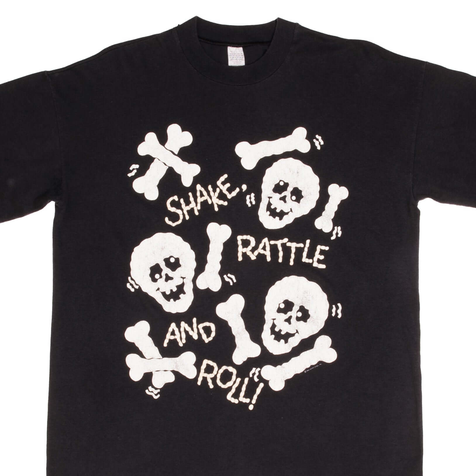 Vintage Graphic Hallmark Shake Rattle and Roll 1980s T-Shirt - Large Size, Made in USA - Perfect for Retro Music Lovers and Vintage Fashion Collectors
