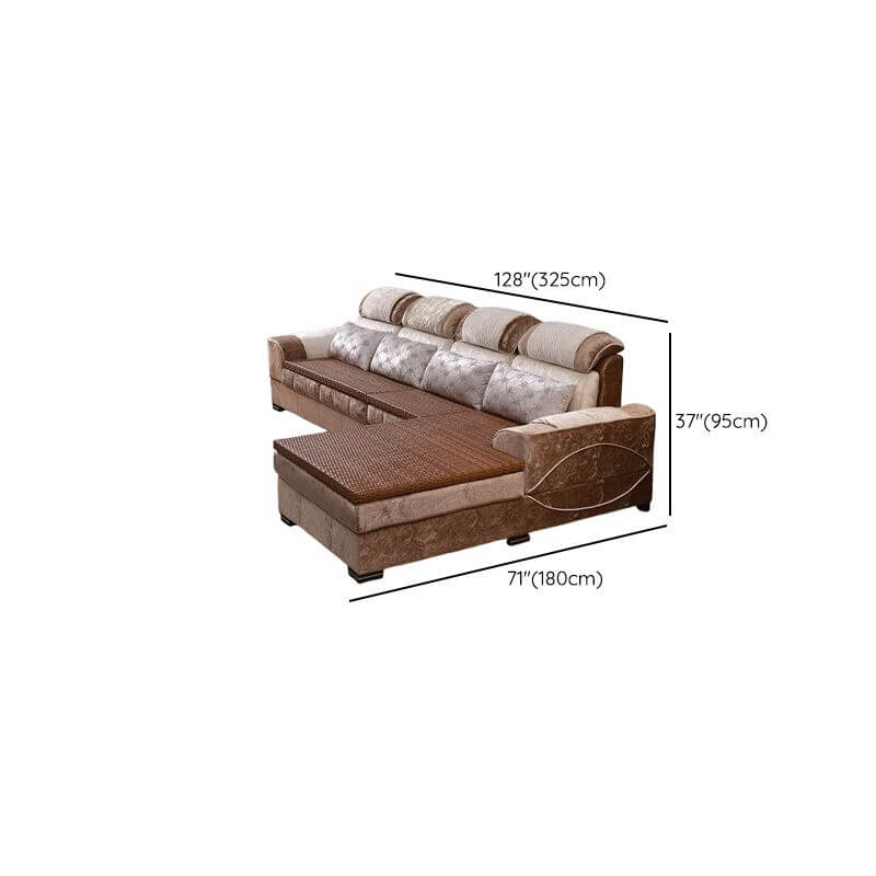 L-Shaped Reclining Sofa in Coffee Brown - Right-Hand Facing Sectional Couch with Cup Holders | Perfect for Living Room, Home Theater & Family Gatherings