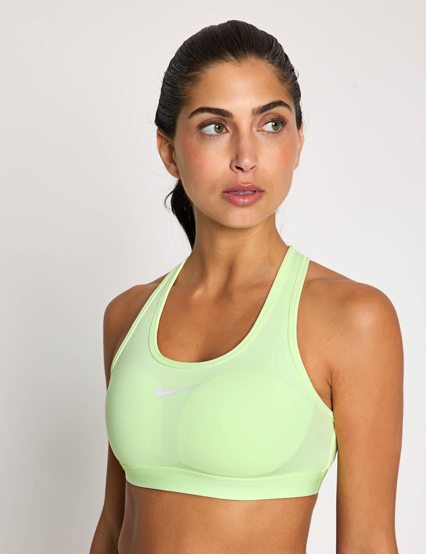 Swoosh Medium Support Sports Bra - Barely Volt/White - High-Impact Workout & Yoga Top for Women - Perfect for Running, Gym & Active Lifestyle