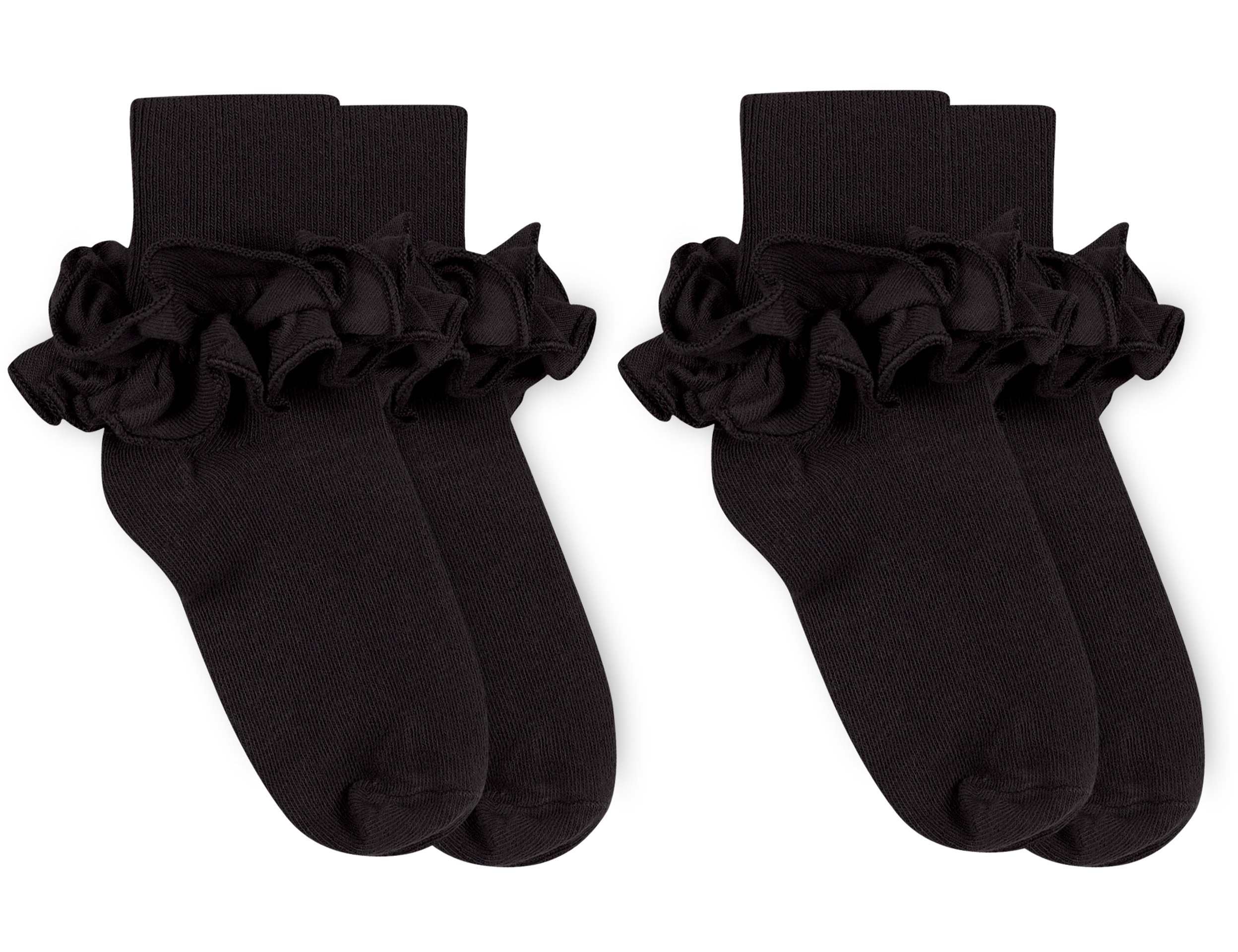 Jefferies Girls' Easter Socks - 2 Pair Pack with Ruffle Lace & Turn Cuff - Cute Dress Socks for Easter Outfits, Spring Parties & Special Occasions