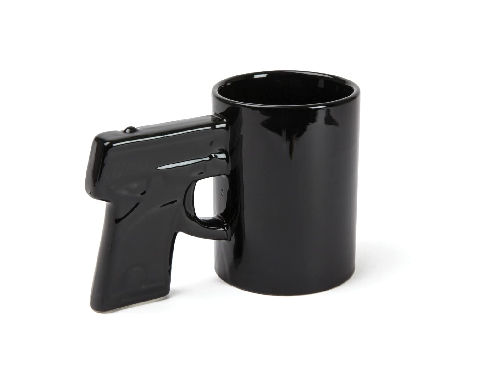 BigMouth Inc Gun Shaped Ceramic Coffee Mug - 14oz Novelty Pistol Cup for Men - Unique Coffee Gift for Gun Lovers - Perfect for Office, Home, or Camping Use