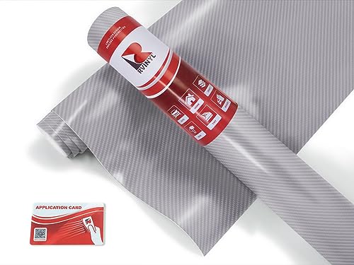 ORACAL 975 Carbon Fiber Silver Gray 090-CF Vinyl Wrap Roll (6ft x 5ft) - Premium Cast Film for Car, Vehicle & Motorcycle Wrapping - DIY Auto Decals, Boat & Laptop Customization
