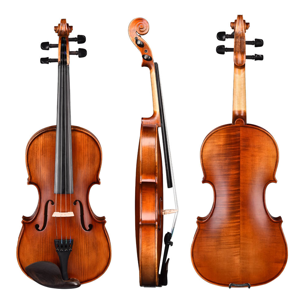 TheLAShop BV200A 4/4 Full Size Maple Wood Student Violin with Bow & Case - Perfect for Beginners, School Orchestra & Music Practice