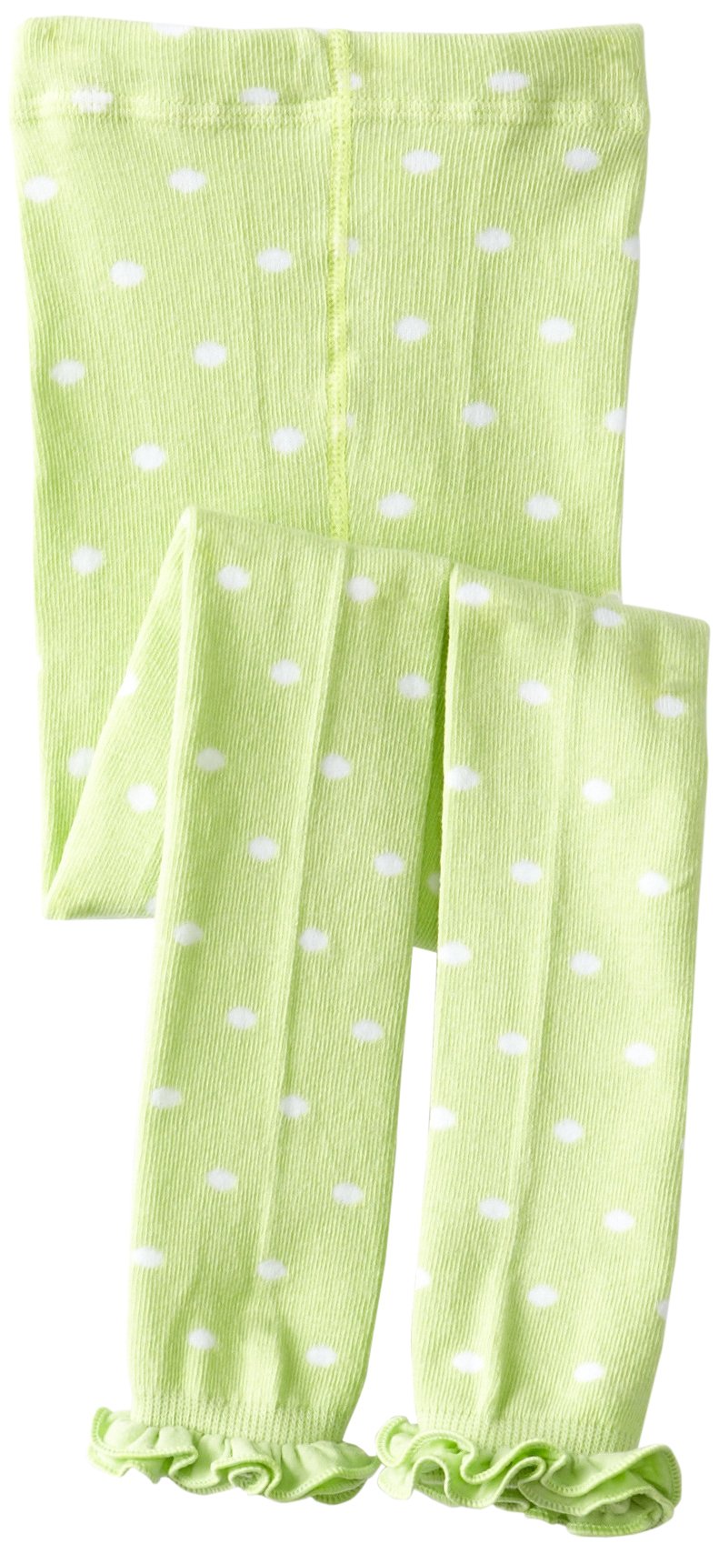 Country Kids Little Girls' Ruffle Dot Capri Leggings - 1 Pair | Soft Stretchy Cotton Pants for Toddler & Baby Girls | Perfect for Playtime, Daycare & Casual Outfits