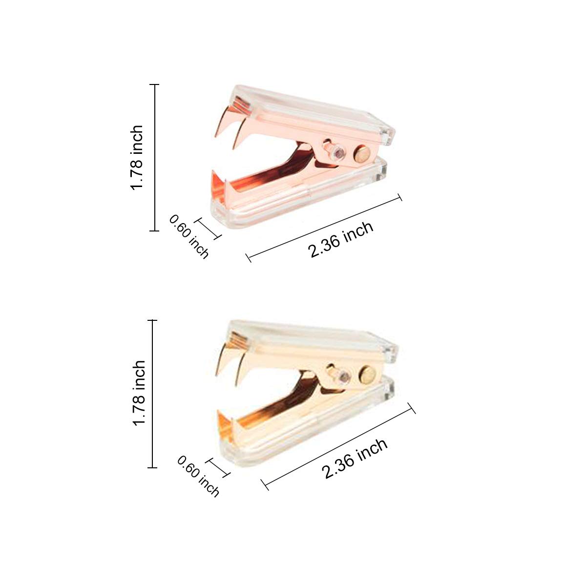 Premium Rose Gold & Gold Staple Remover Set - 2 Pack Ergonomic Staple Removal Tool for Office, School & Home Use | Luxury Acrylic Desk Accessories for Professional Workspace Organization