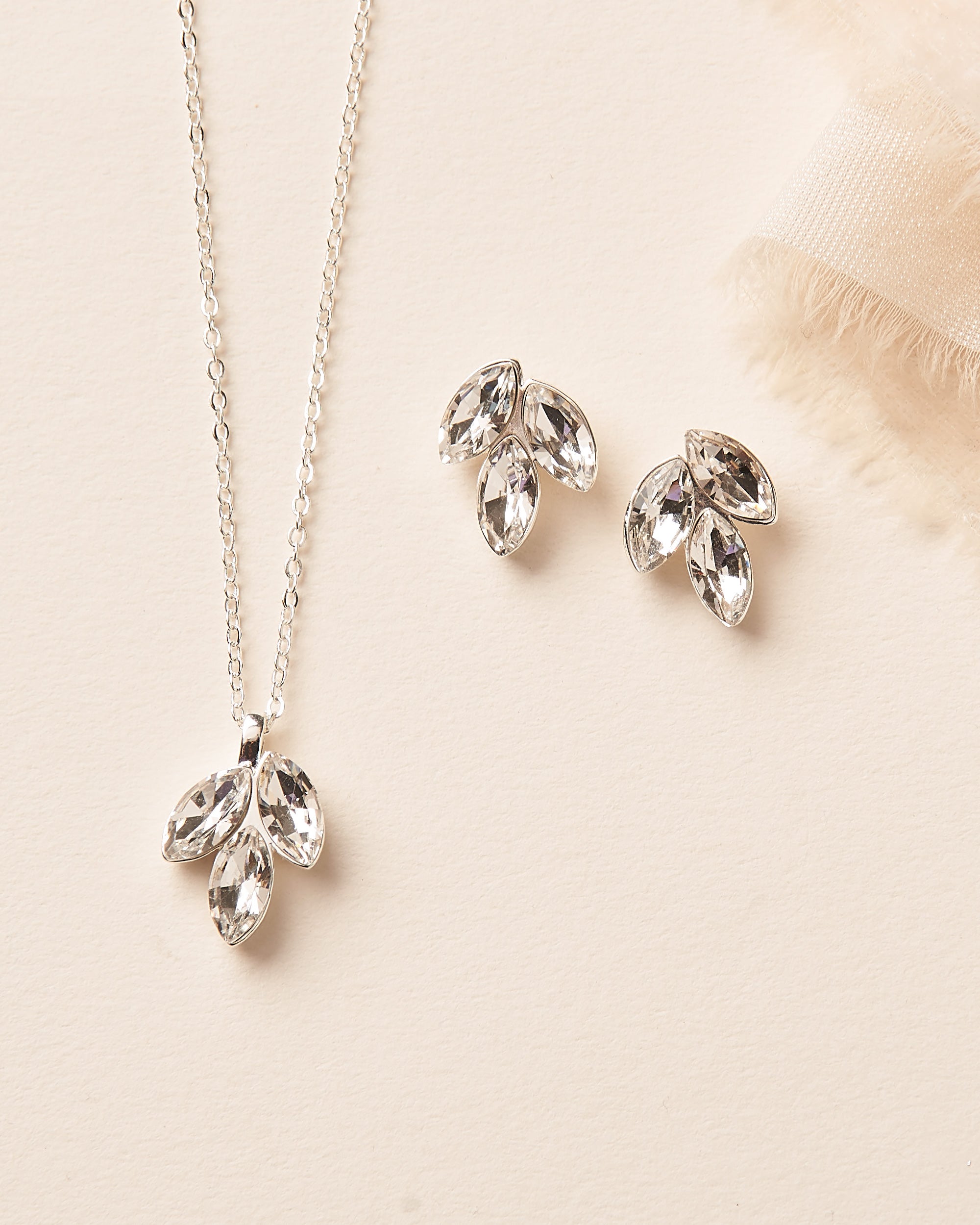 Maeve Elegant Bridesmaid Jewelry Set - Sterling Silver Necklace & Earrings for Wedding Party - Perfect for Bridal Shower, Bachelorette & Formal Events