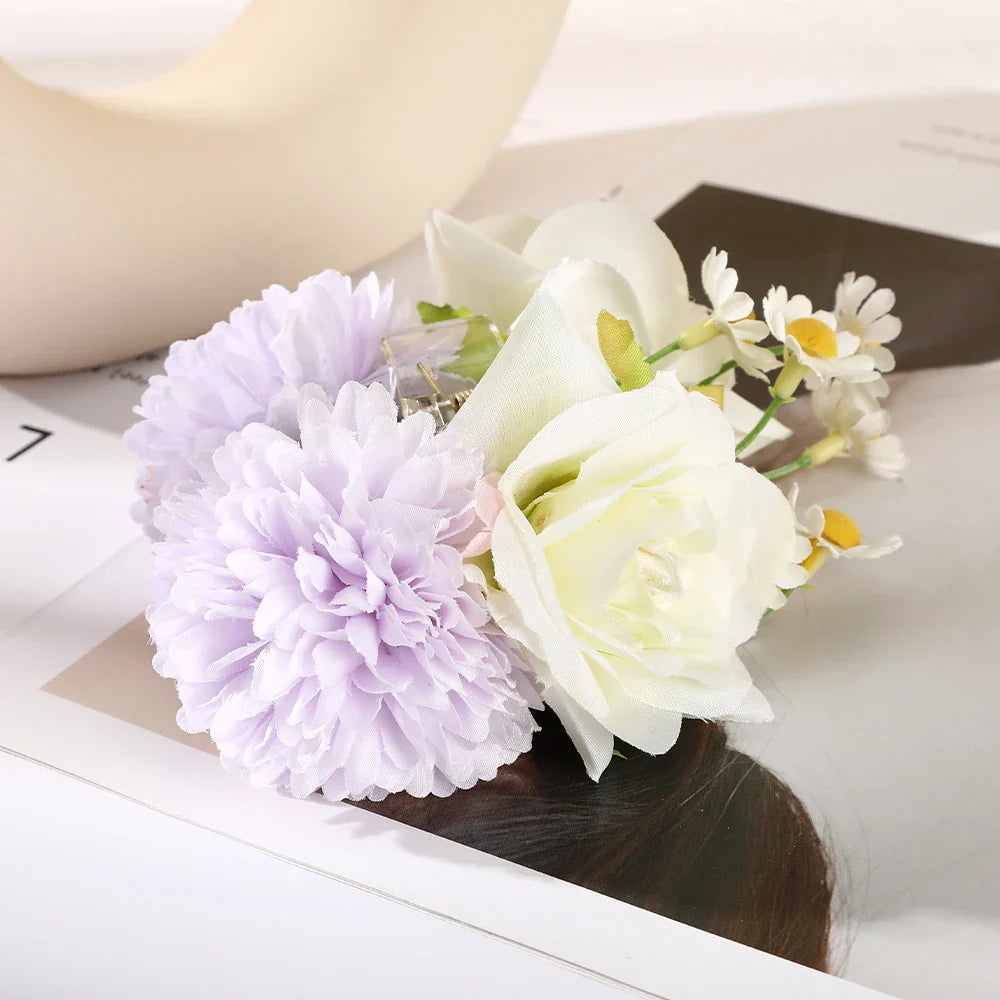 Haimeikang Large Flower Hair Clips for Women - Thick Hair Barrettes, Crab Claw Hairpins, Summer Fashion Hair Accessories for Weddings, Parties, and Everyday Wear