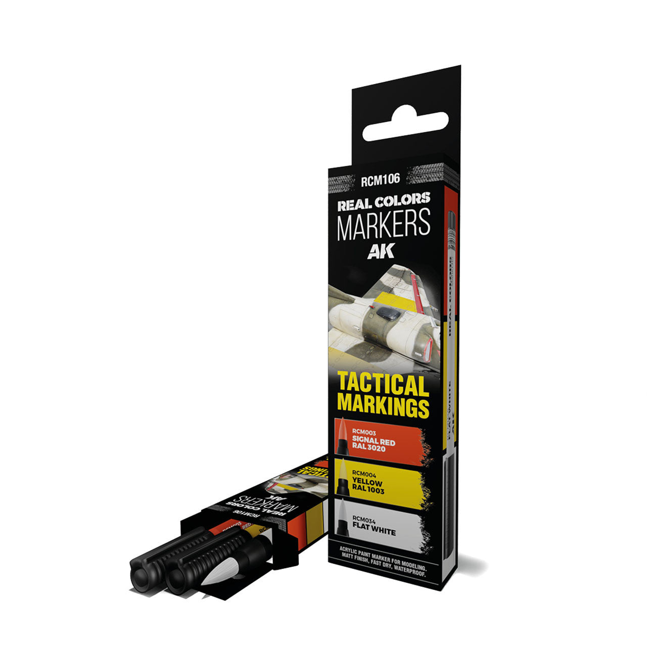 AK Interactive Real Colors Markers Tactical Markings Set - 12 Premium Paint Markers for Military Models & Miniatures | Perfect for Scale Modeling, Wargaming & DIY Craft Projects