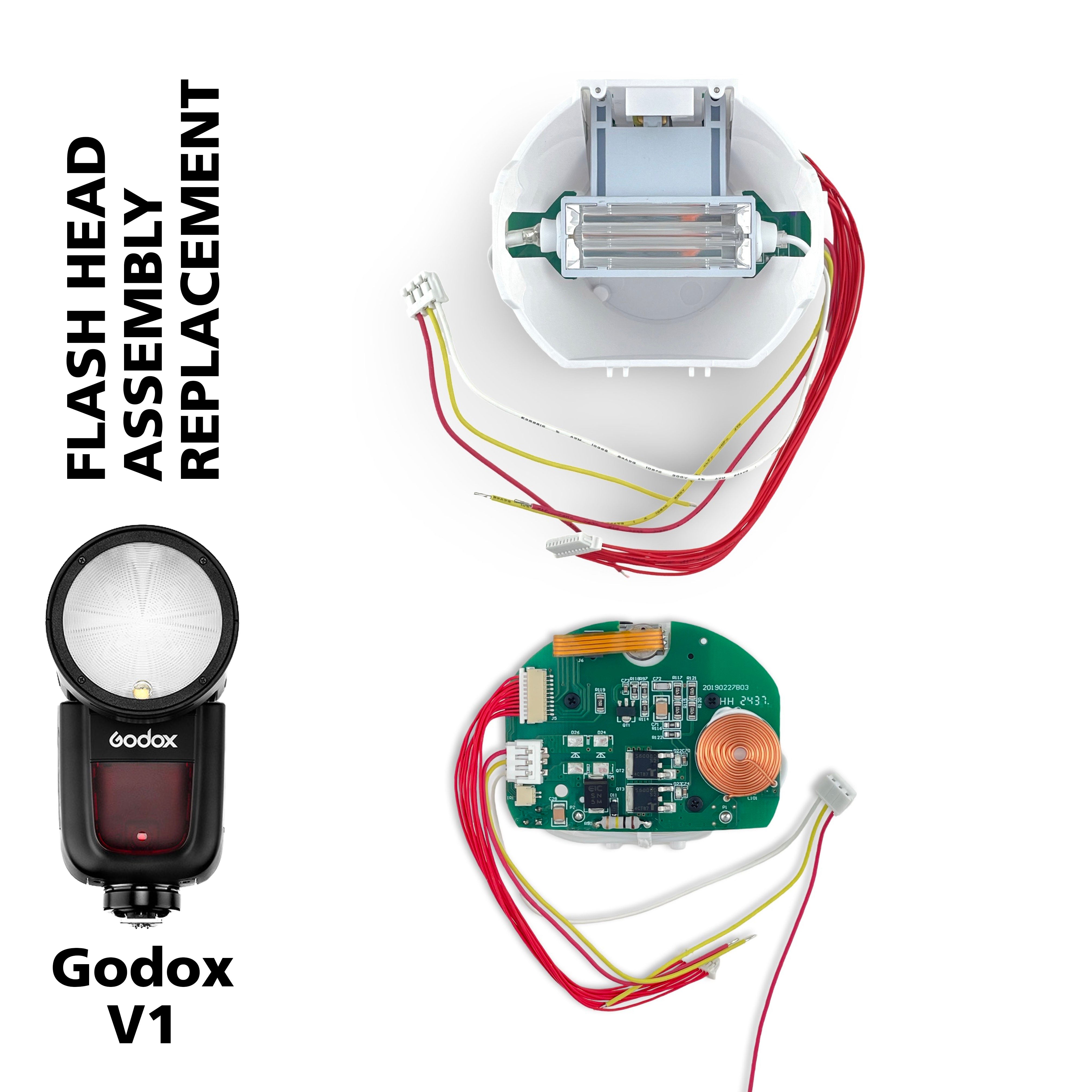 Godox V1 Flash Head Assembly Replacement - Compatible with Godox V1 Speedlite Flash - Perfect for Photography, Studio Lighting & On-Location Shoots