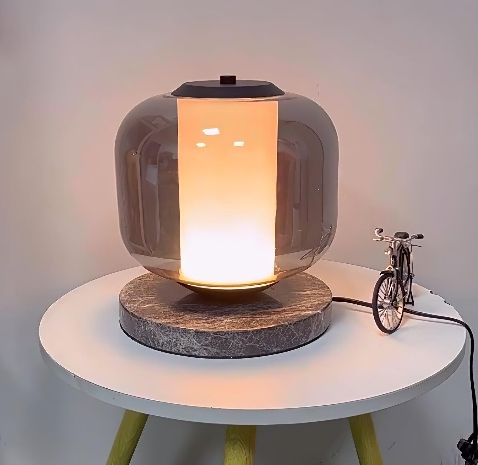 Elegant Eira Marble Table Lamp - Modern Home Decor Lighting for Living Room, Bedroom & Office - Dimmable LED Desk Lamp with USB Port