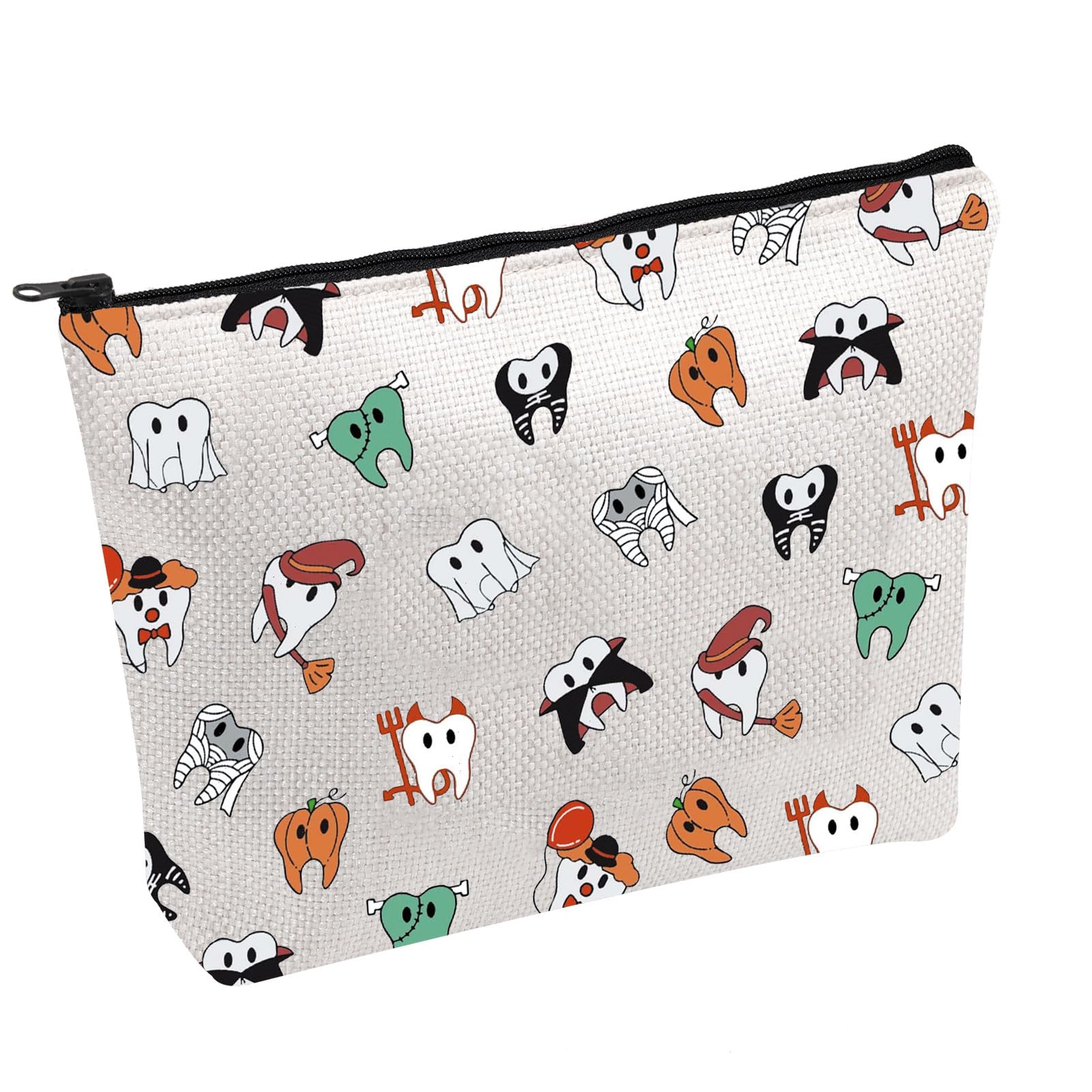 PWHAOO Halloween Cosmetic Bag for Teeth - Spooky Dentist Gift & Makeup Pouch | Perfect for Halloween Costumes, Cosplay, and Party Accessories