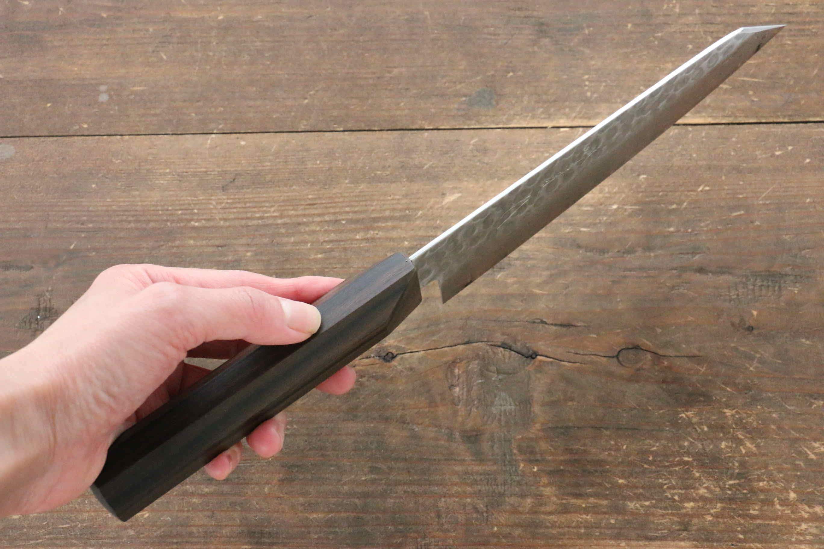 Premium Jikko VG10 17-Layer Gyuto Japanese Chef Knife 170mm with Ebony Wood Handle - Perfect for Sushi, Meat Slicing & Professional Kitchen Use