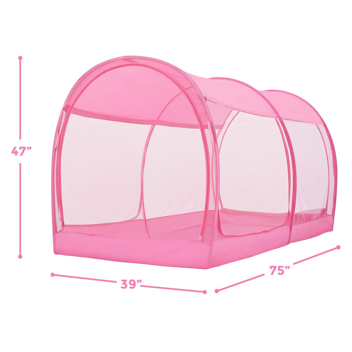 Dream Tents Bed Canopy - Pop Up Twin Size Cabin Shelter for Kids & Adults | Indoor Privacy Tent with Warm Breathable Fabric | Perfect for Camping, Sleepovers & Room Decor (Mattress Not Included) - Patent Pending