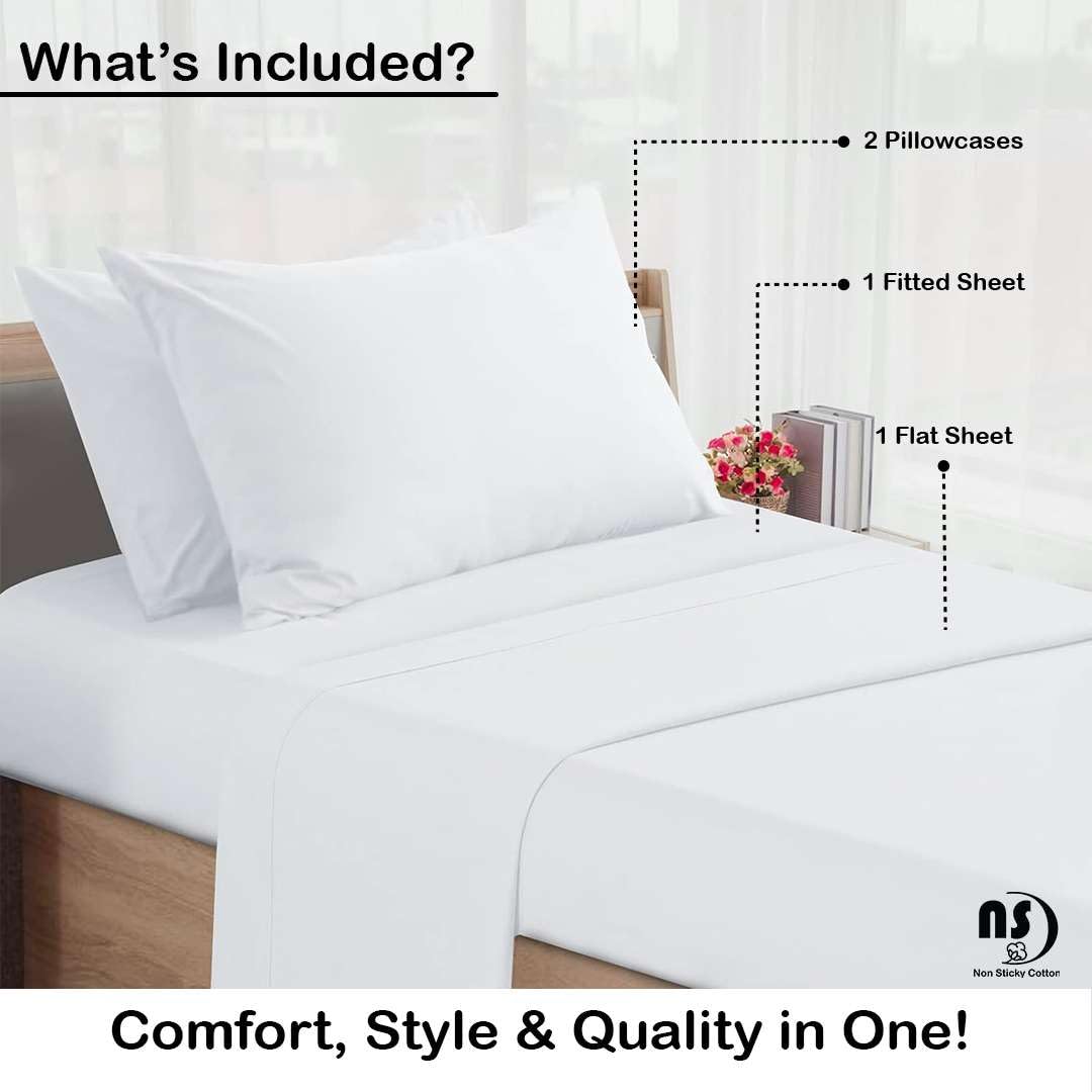 Premium Fitted Camping Cot Sheets Set - 4 Piece White Cotton Sheets for Narrow Twin, Cot Size, RV Bunk & Guest Beds (33