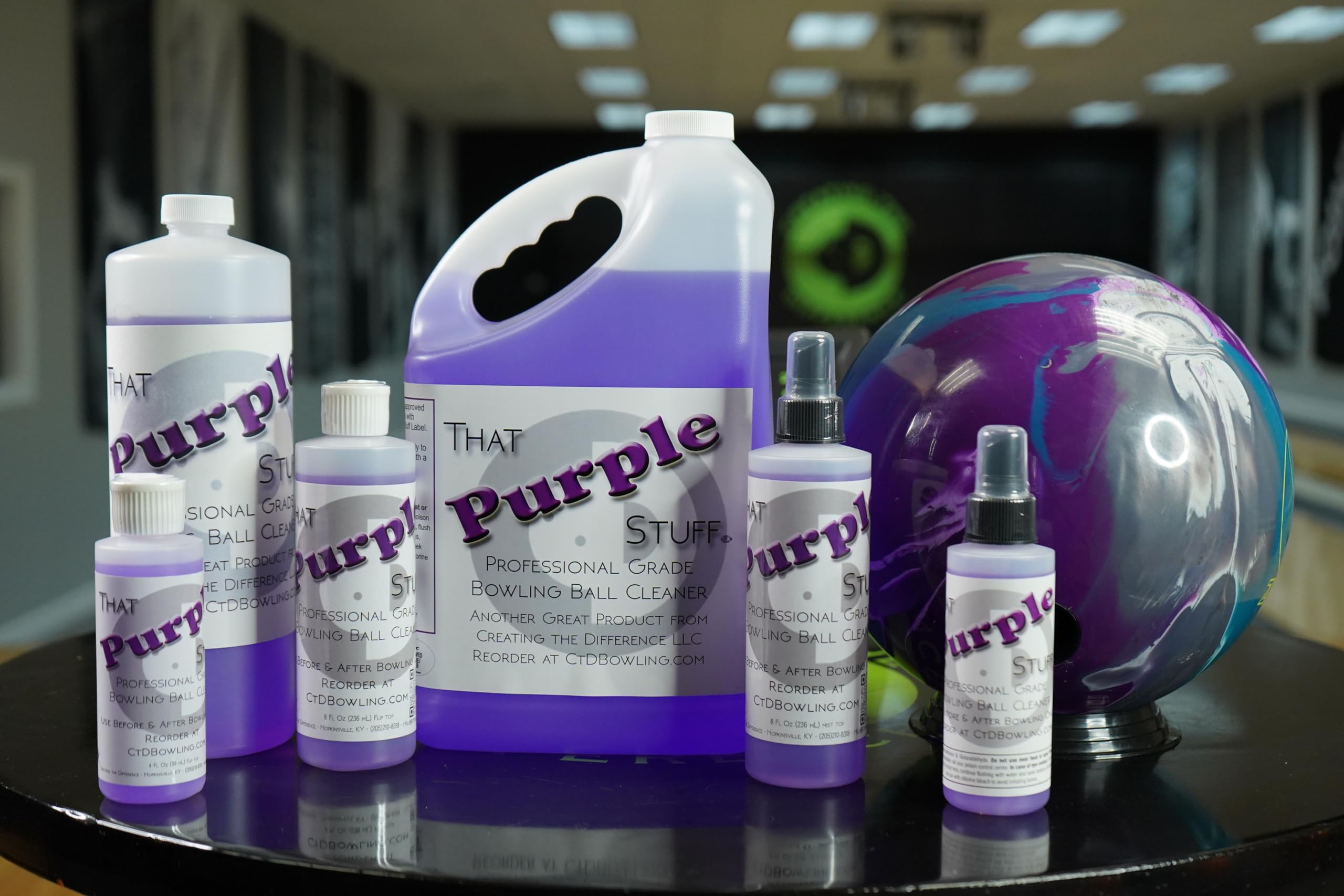 Purple Stuff Professional Grade Bowling Ball Cleaner – USBC Approved | Removes Dirt, Oil & Restores Tackiness | Enhances Performance | Perfect for League Play & Tournament Preparation