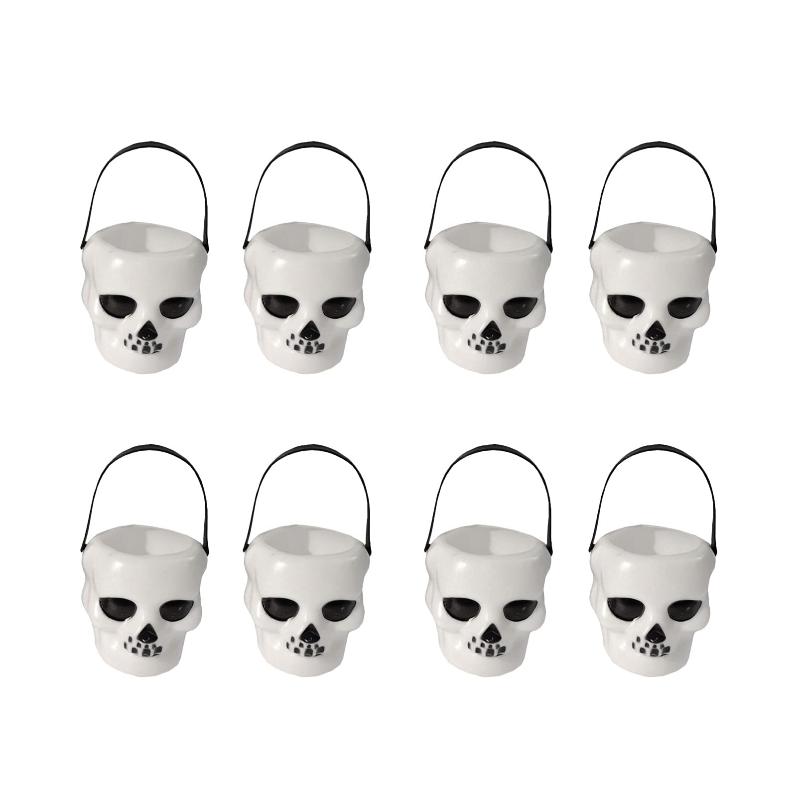 Skull Candy Jar 8Pcs - Halloween Party Decor & Bar Snack Holder
