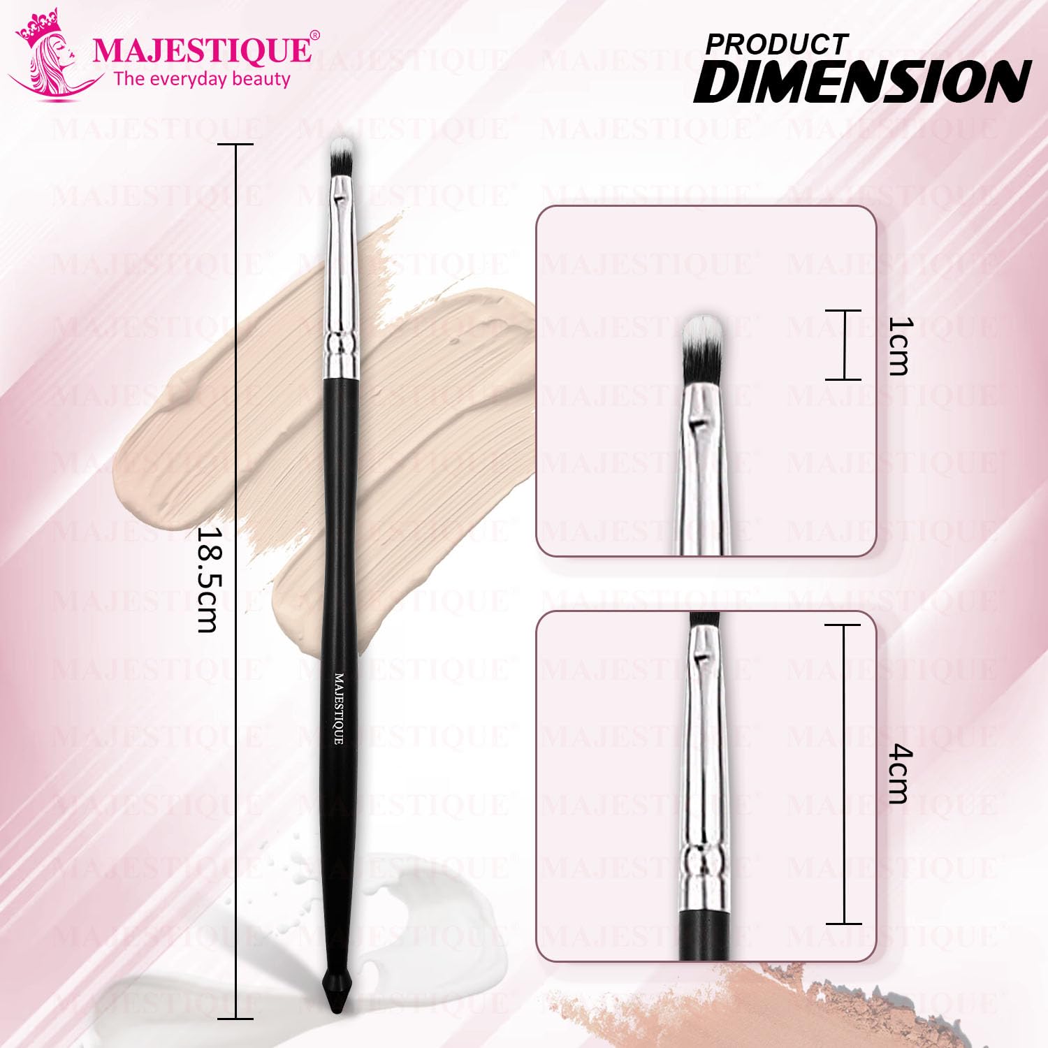 Majestique Small Concealer Makeup Brush for Liquid & Powder - Precision Under Eye & Eyebrow Application with Ergonomic Handle | Perfect for Professional Makeup Artists & Everyday Beauty Routines (FC36)