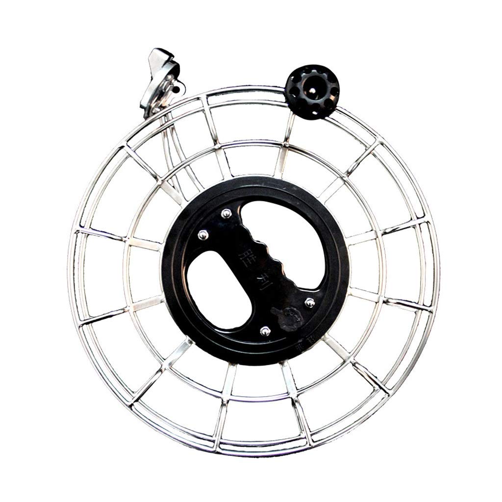 FSJKZX US Lightweight Silver Kite Wheel - 26cm Round Metal Hand Reel for Outdoor Sports & Fishing | Perfect for Beach, Park & Camping Adventures