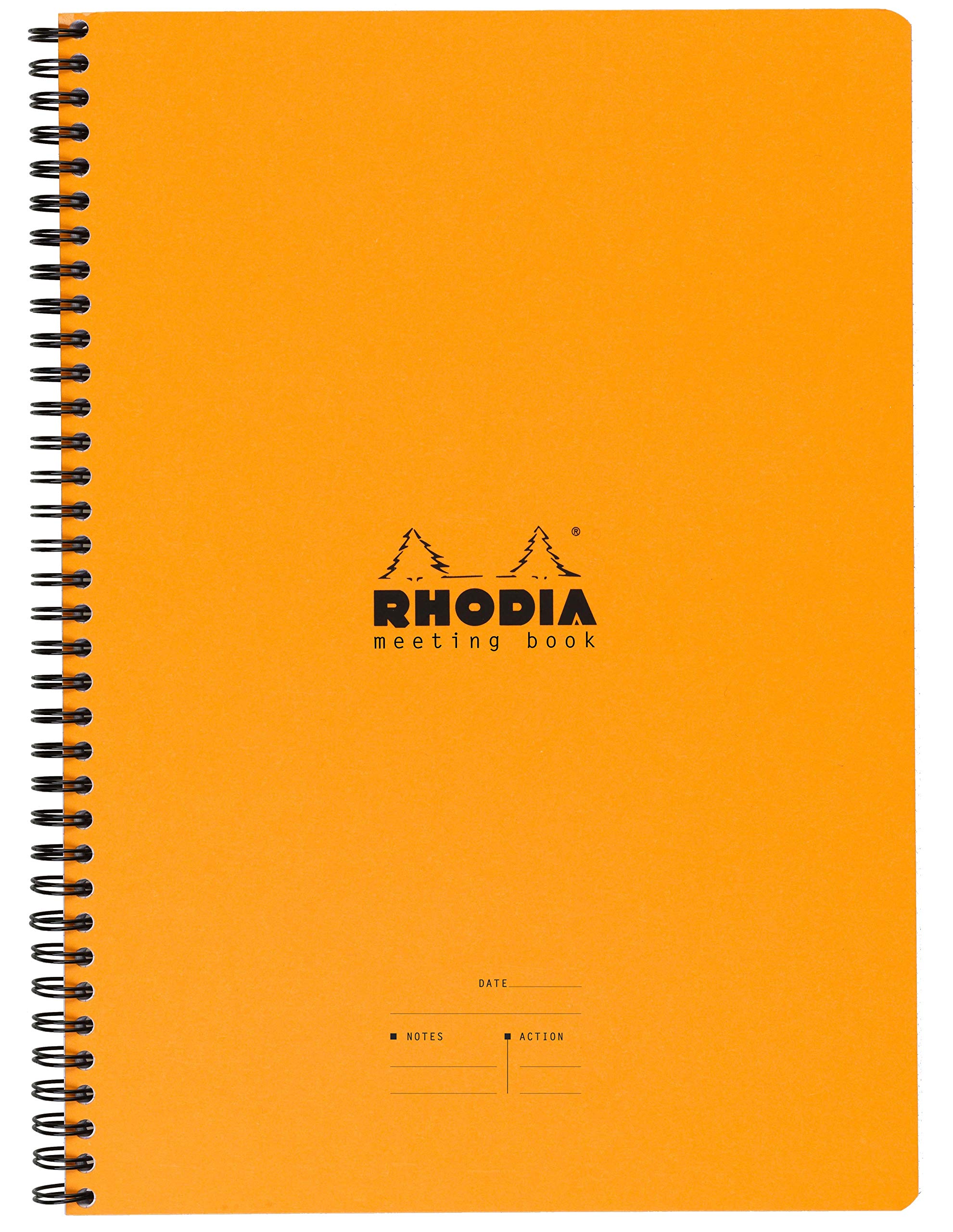 Rhodia Meeting Notebook - 8.85 x 11.69 Inches, Orange Cover, Premium Paper for Office, School & Creative Writing - Perfect for Business Meetings, Note Taking & Journaling