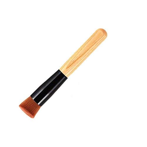 Brain Freezer Makeup Brush Set - Liquid Foundation Blending & Blush Brush with Wood Handle & Sponge | Perfect for Professional Makeup Application & Travel Beauty Kit
