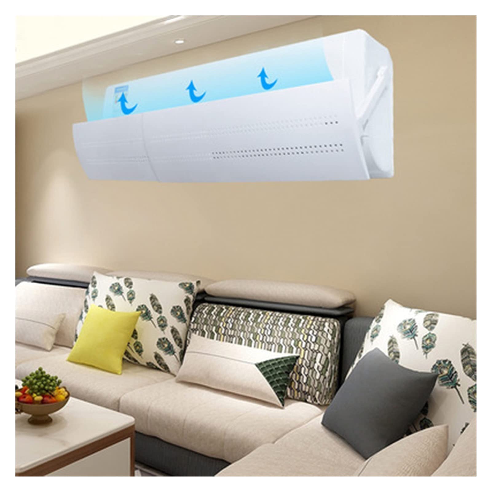 Adjustable Air Conditioner Cover - Expandable Hanging Wind Deflector Shield for Home AC Unit, Dust Protection Accessory (Perfect for Window & Wall AC Units, Bedroom & Living Room Use)