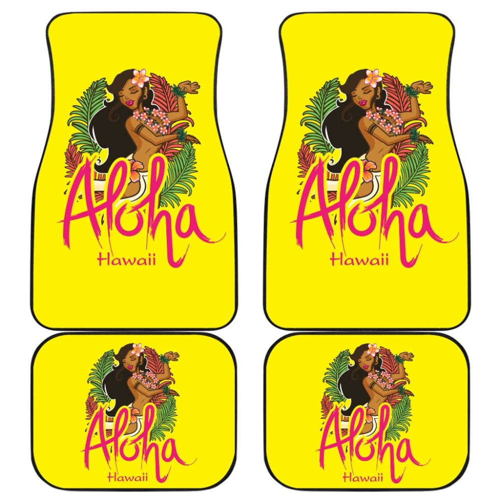 Premium Aloha Car Floor Mats - Non-Slip, Waterproof & Durable Car Decor Accessories for SUVs, Sedans & Trucks - Perfect for Beach Trips, Road Trips & Tropical Vibes