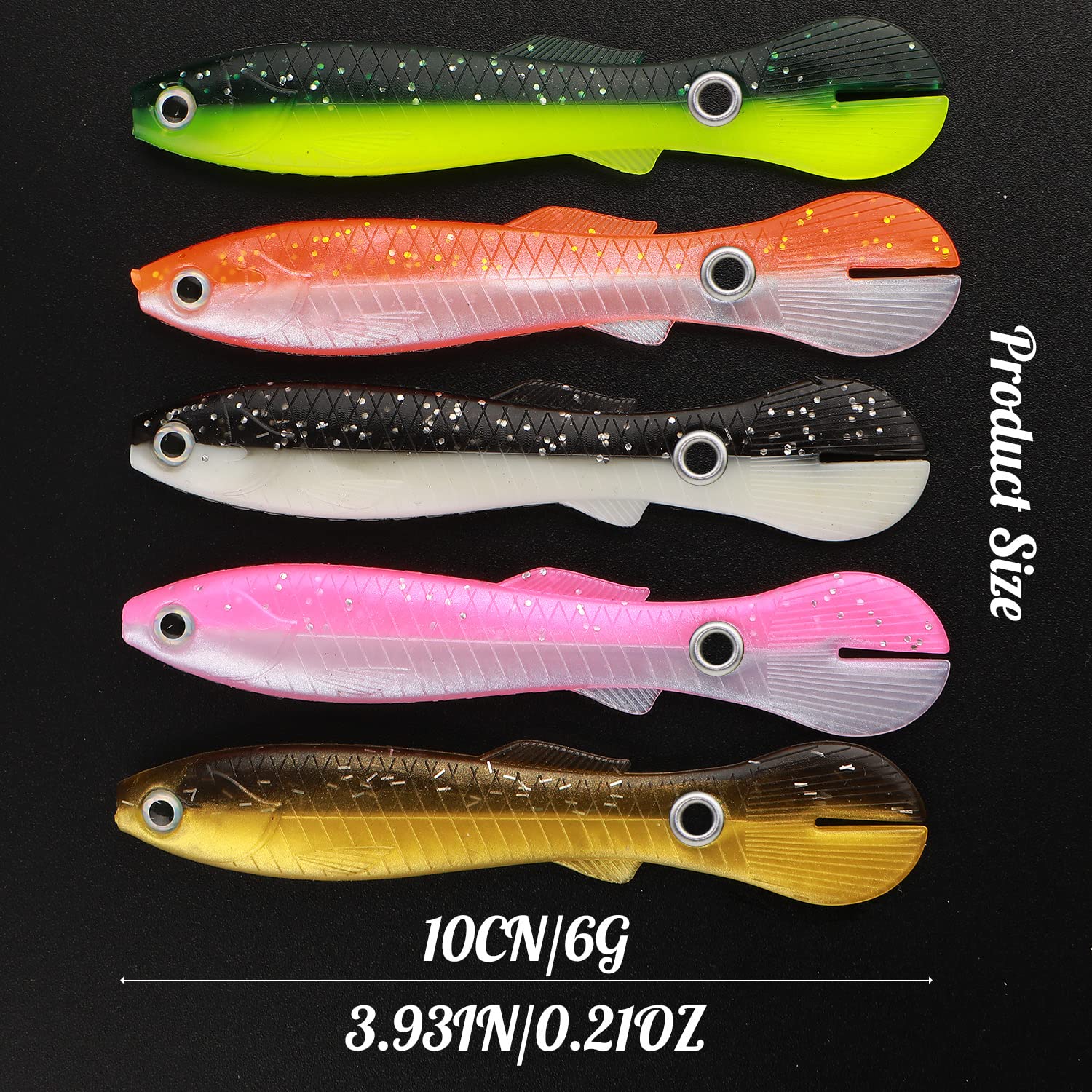 **5Pcs Soft Bionic Fishing Lures - Slow Sinking Bass Lures with Realistic Loach Design for Saltwater & Freshwater Fishing - Perfect for Bass, Trout, and Walleye**    *(Use Case: Ideal for both professional and recreational anglers targeting bass, trout, or walleye in lakes, rivers, and coastal waters.)*