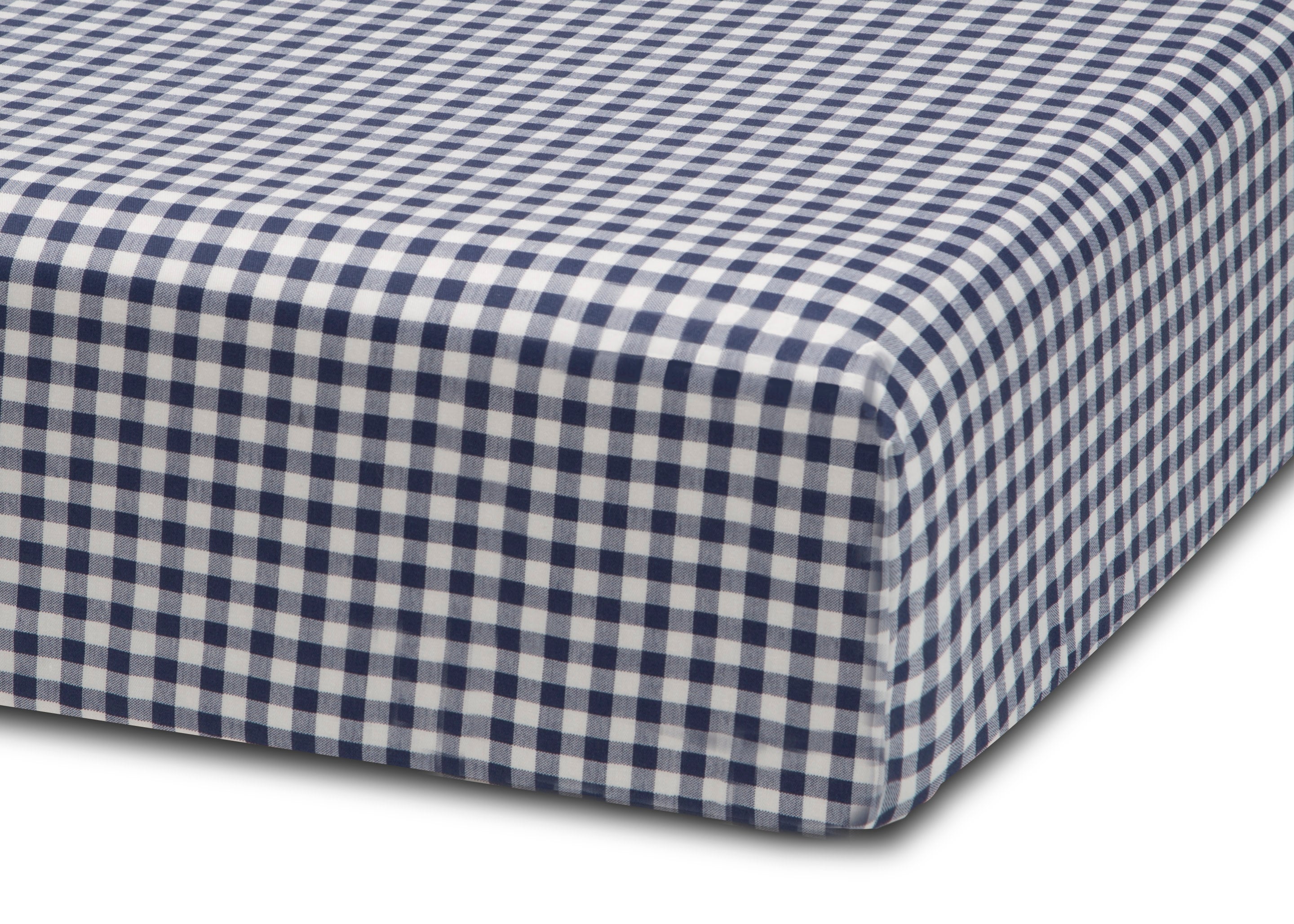 Navy Gingham 3-Piece Twin Sheet Set - Soft 100% Cotton Bedding for Kids & Teens - Perfect for Dorm Rooms, Guest Beds & Cozy Bedrooms