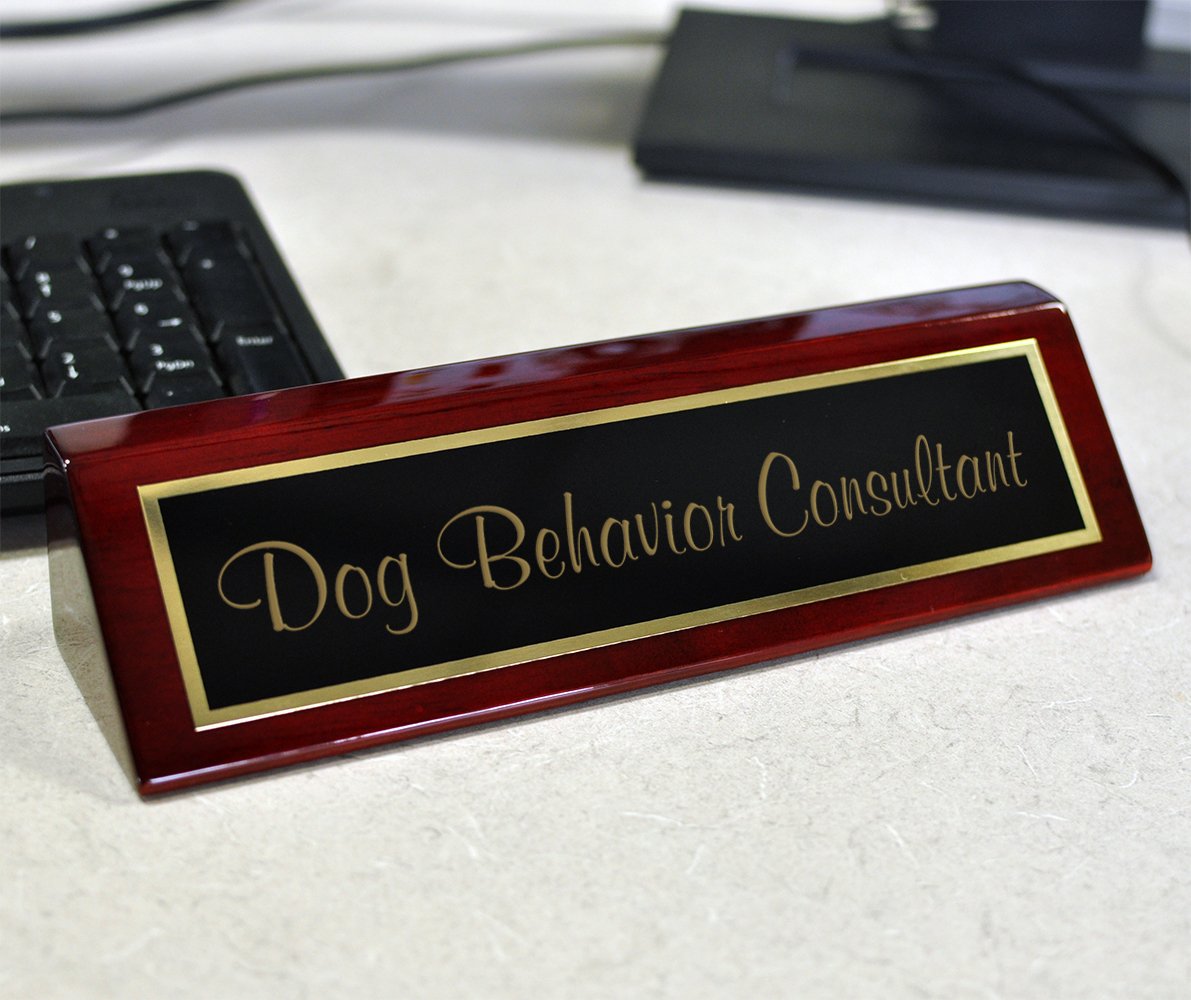 Professional Dog Behavior Consultant Desk Plate - 2 x 8 Inch Name Sign for Pet Trainers & Veterinarians | Perfect for Office, Clinic & Training Center Decor
