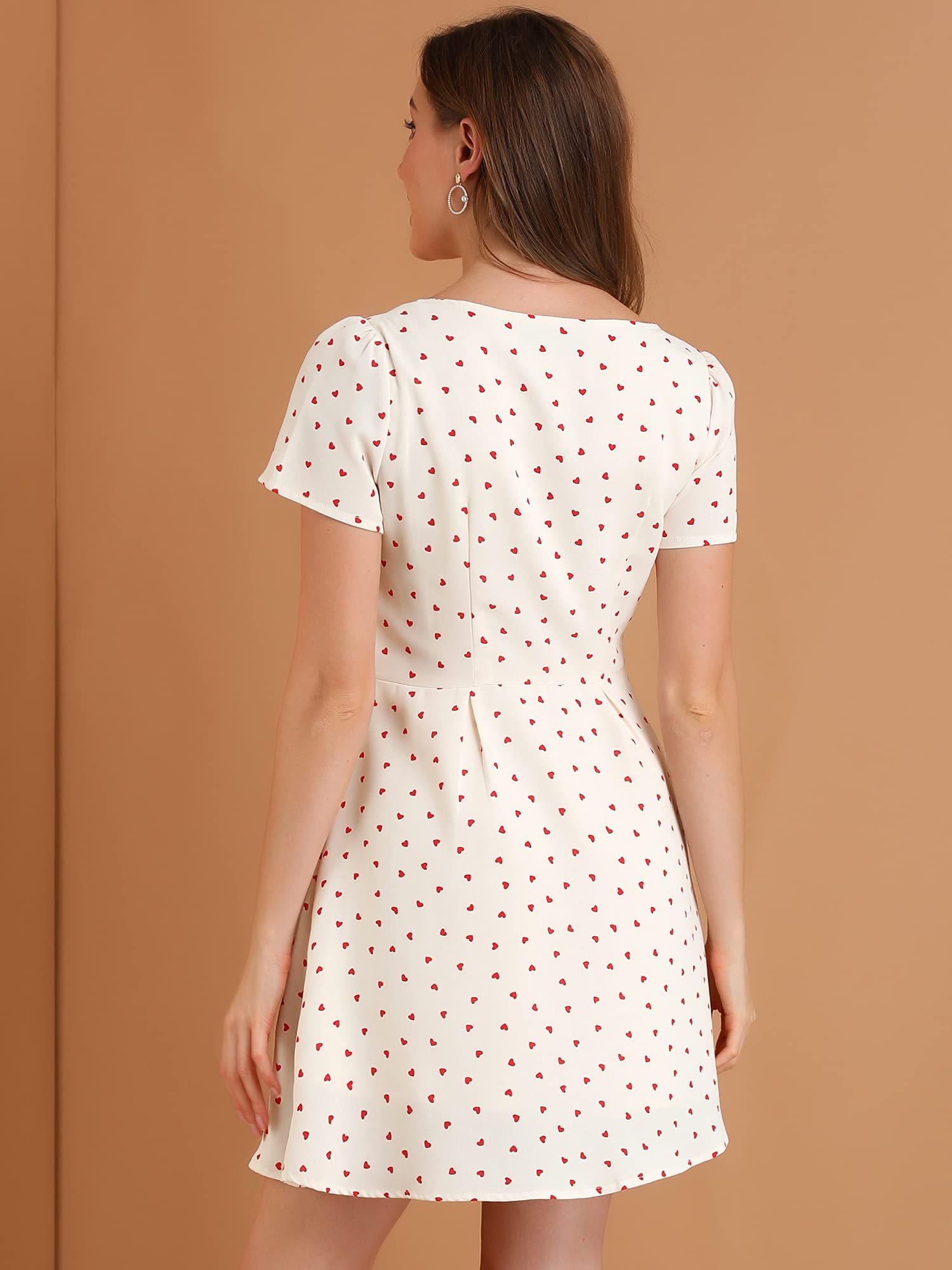 Allegra K Women's Casual Summer Dress - Floral Print Short Sleeve A-Line Midi Dress for Outdoor Parties, Beach Vacations & Date Nights