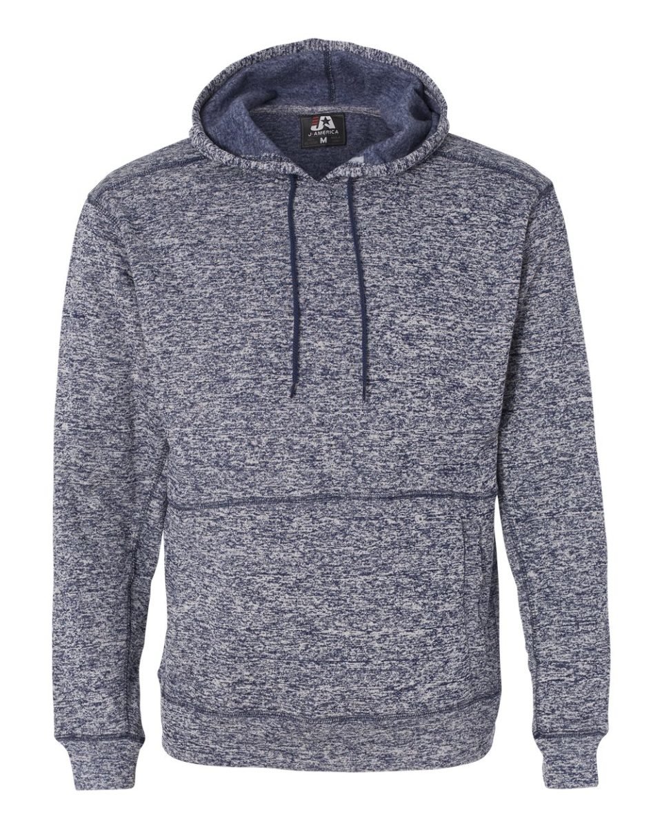 J America Adult Cosmic Poly Fleece Hoodie - Navy Fleck Color | Warm Winter Pullover for Men & Women | Perfect for Outdoor Activities, Camping & Casual Wear
