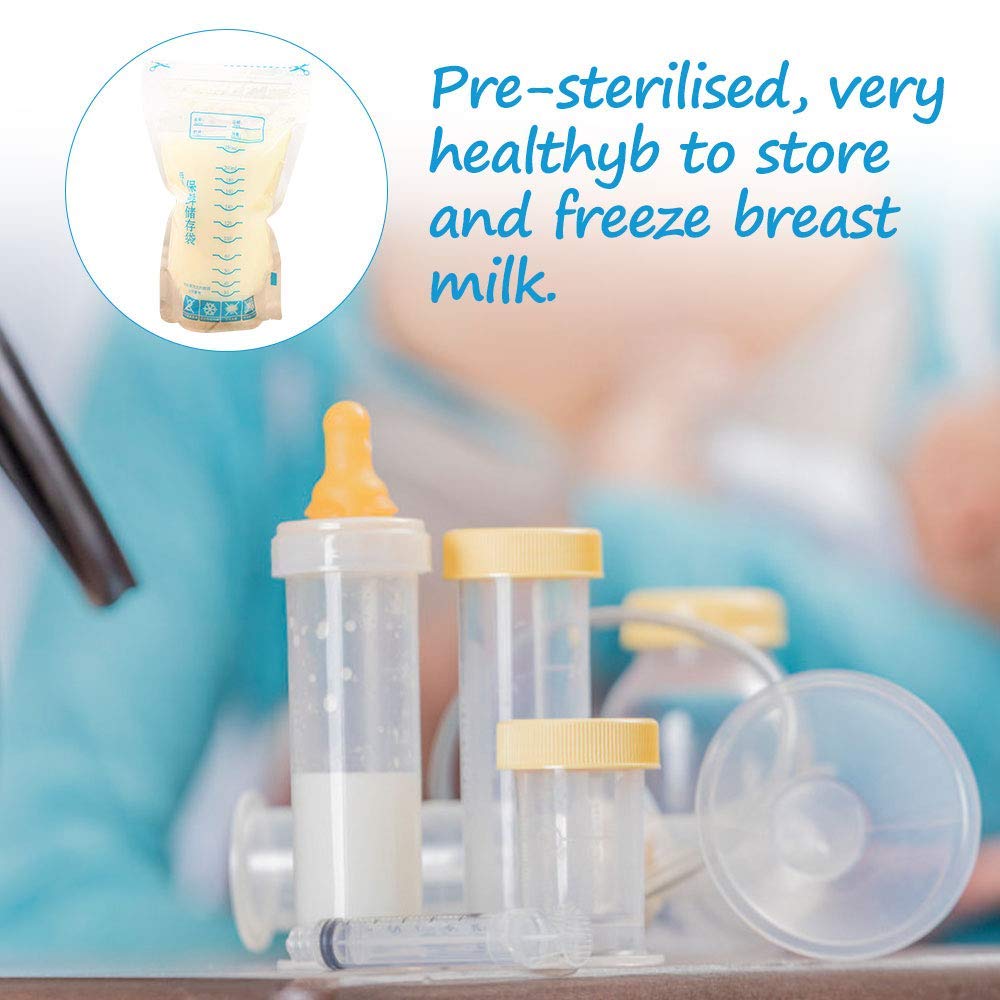 Fdit 30pcs Pre-Sterilized Breast Milk Storage Bags with Accurate Measurements & Leak-Proof Seal | BPA-Free Freezer Safe Breastmilk Bags for Pumping, Travel & Long-Term Storage