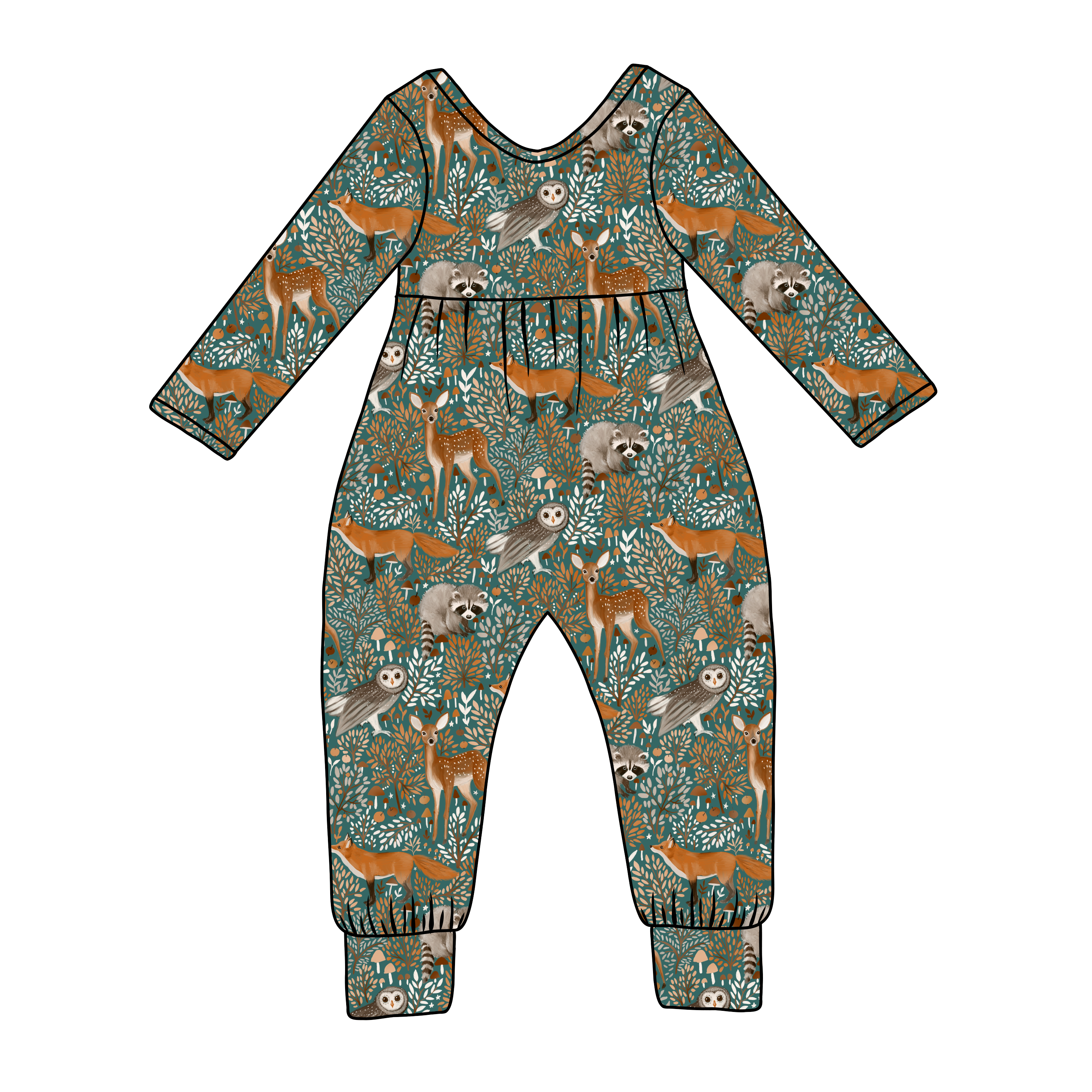 Teal Thicket Kids' Twiggy Romper - Soft Cotton Jumpsuit for Toddlers & Infants | Playtime, Birthday & Photo Shoot Outfit