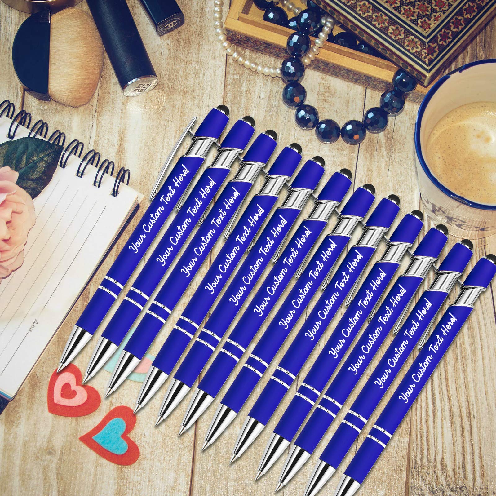 504 Pcs Personalized Ballpoint Pens with Free Name Engraving - Custom Metal Pens for Men & Women, Business Office Gifts - Engraved Logo, Message, Stylus Tip - Black Ink Click Action - Perfect for Corporate Events, Promotions & Employee Appreciation