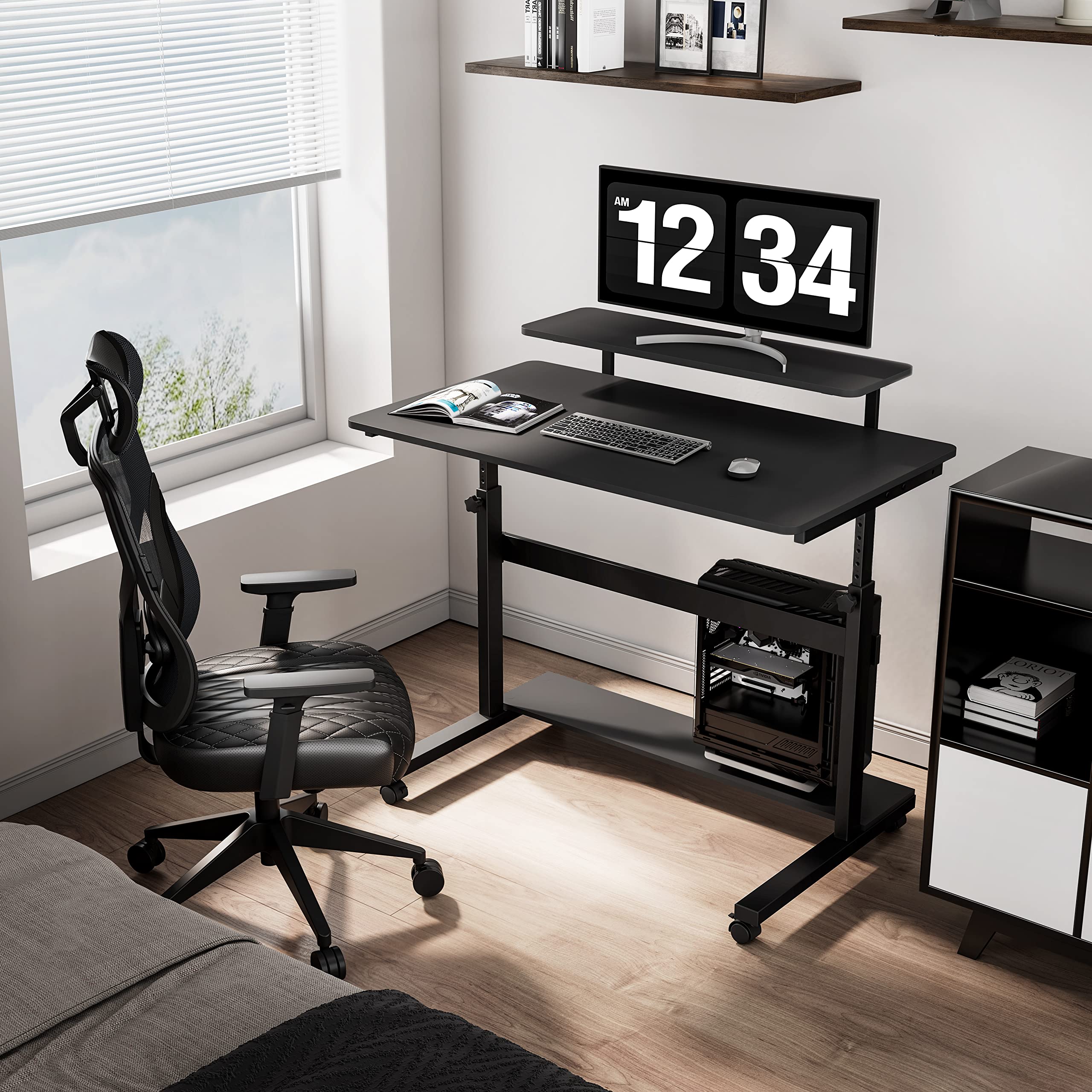 Height Adjustable Standing Desk with Wheels - 41