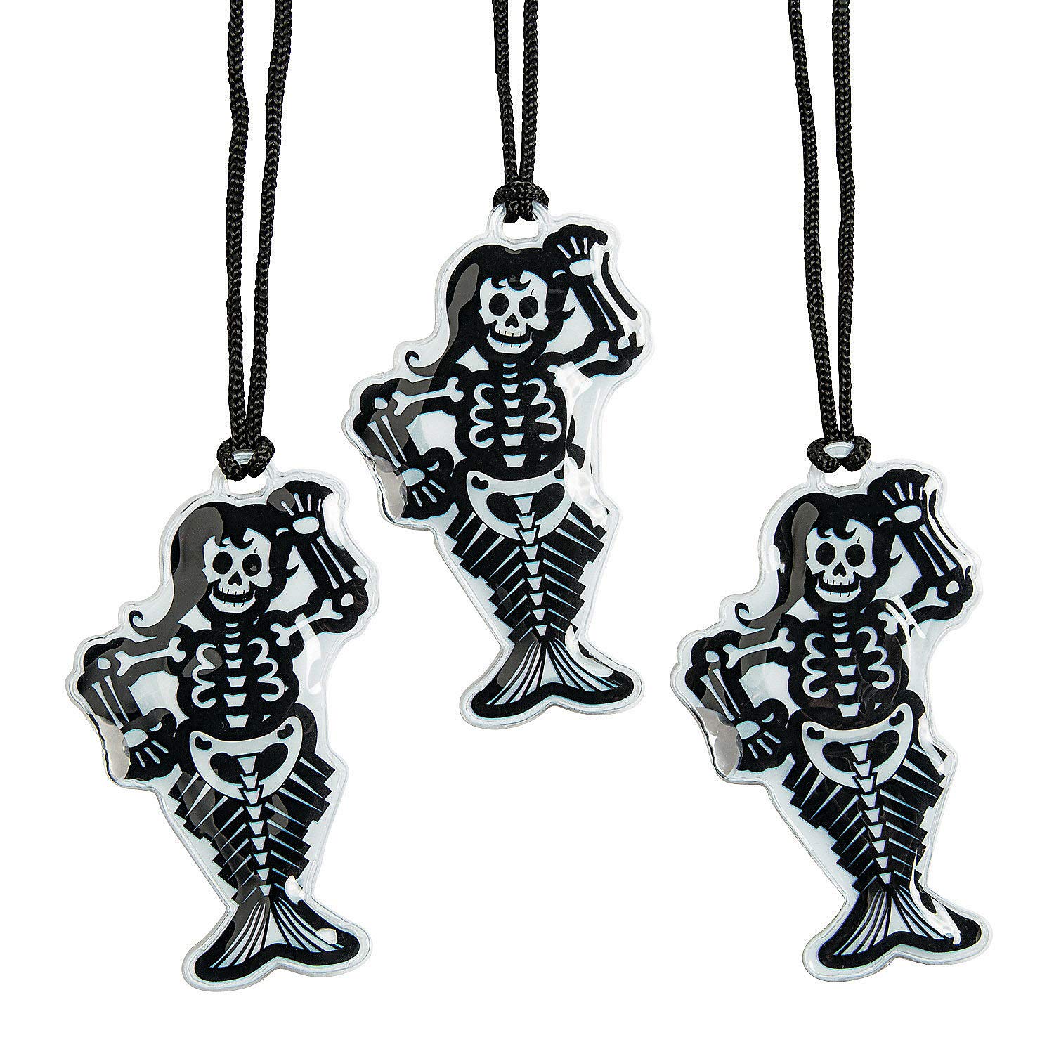 Glow Skeleton Mermaid Necklace - Halloween Jewelry for Parties